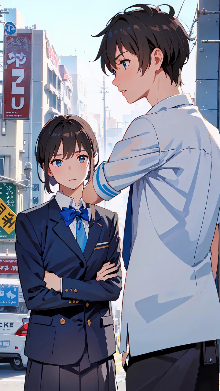 用12幅画讲一个故事#ai绘画 #二次元 #老男孩烟嗓版 #新海诚 #壁纸1