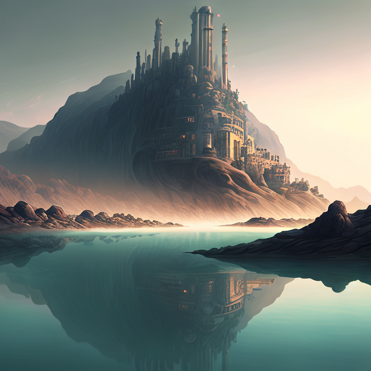 水绕孤城意自由,远山无数郁相缪.朦胧,绚丽,优美#百度文心一言来了