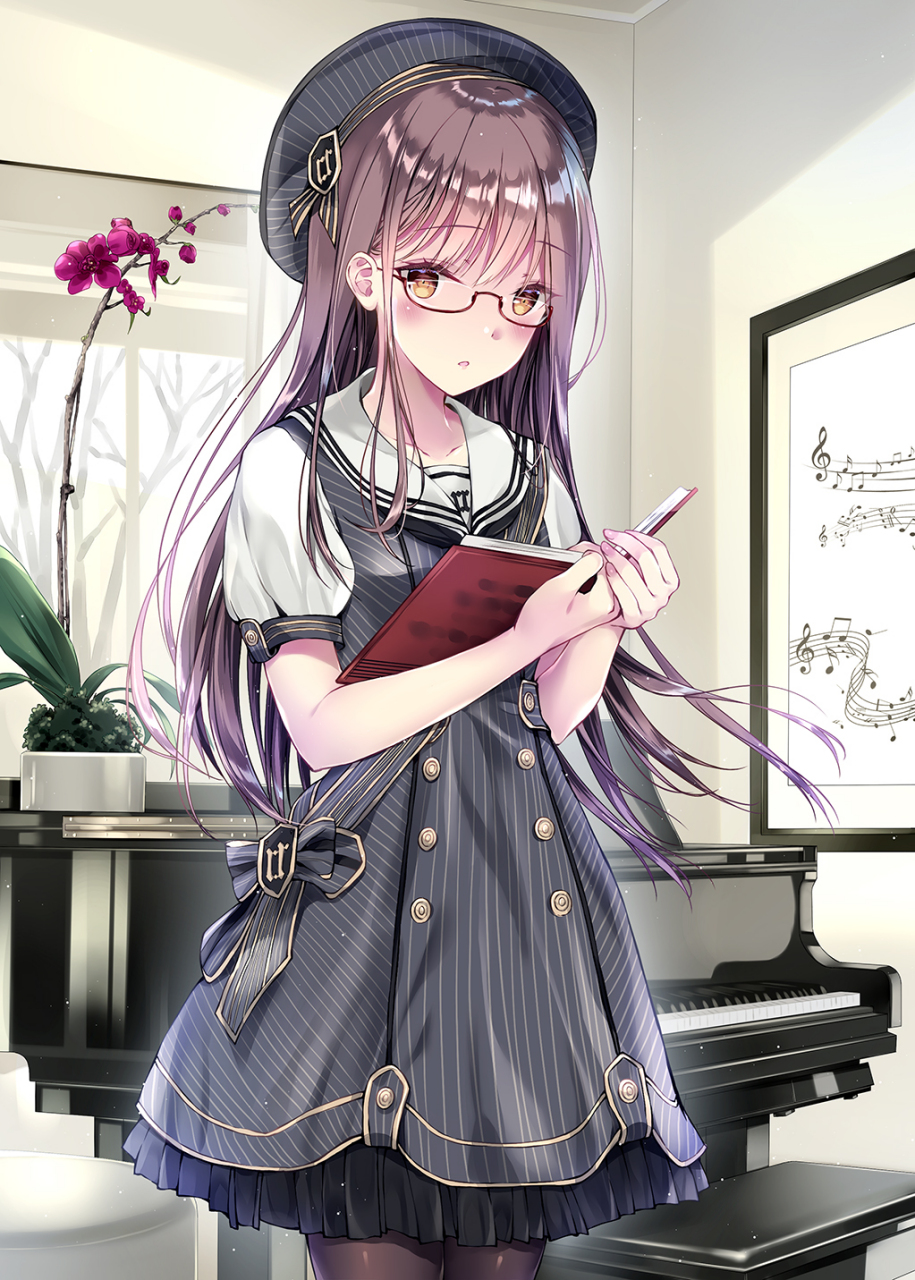 文艺,音乐,眼镜,少女 画师:小林ちさと