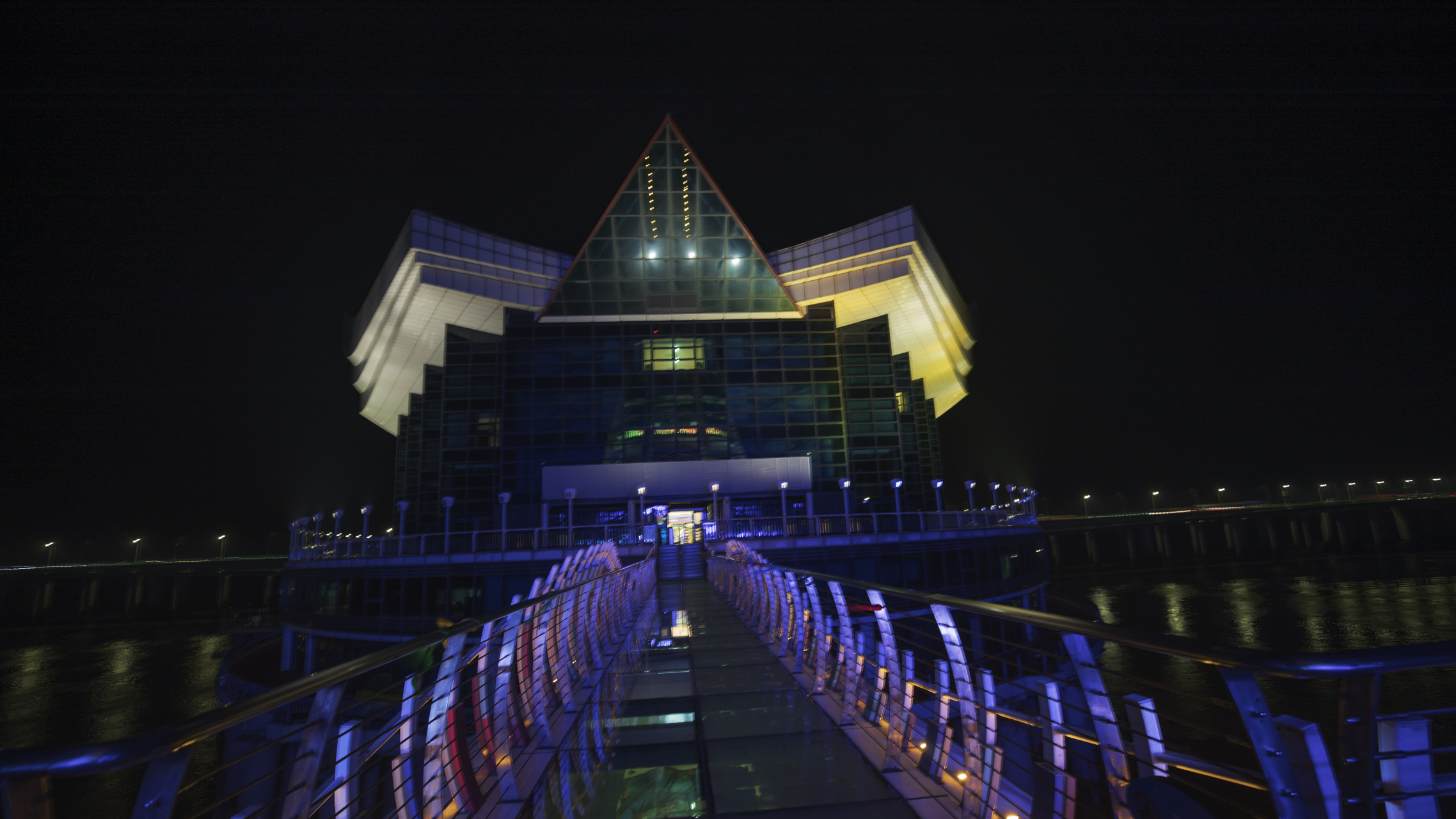 杭州湾跨海大桥夜景图片