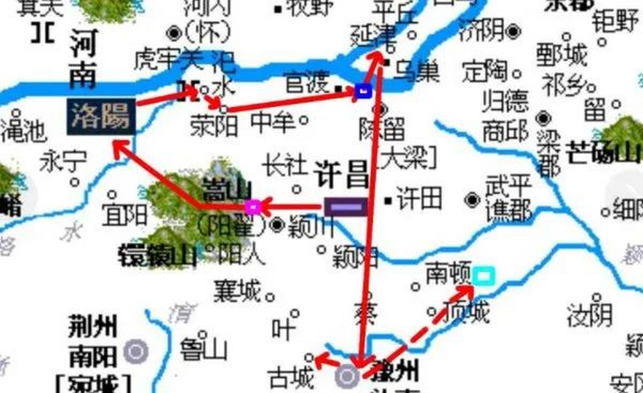 过五关斩六将路线地图图片