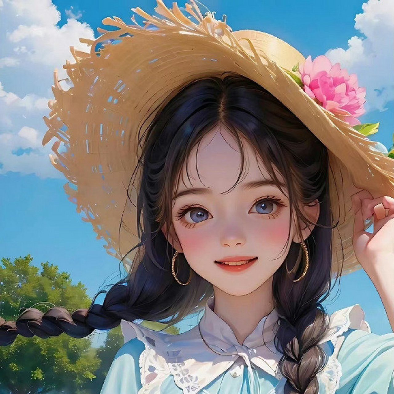 ai绘画# 可爱元气阳光少女美女头像分享