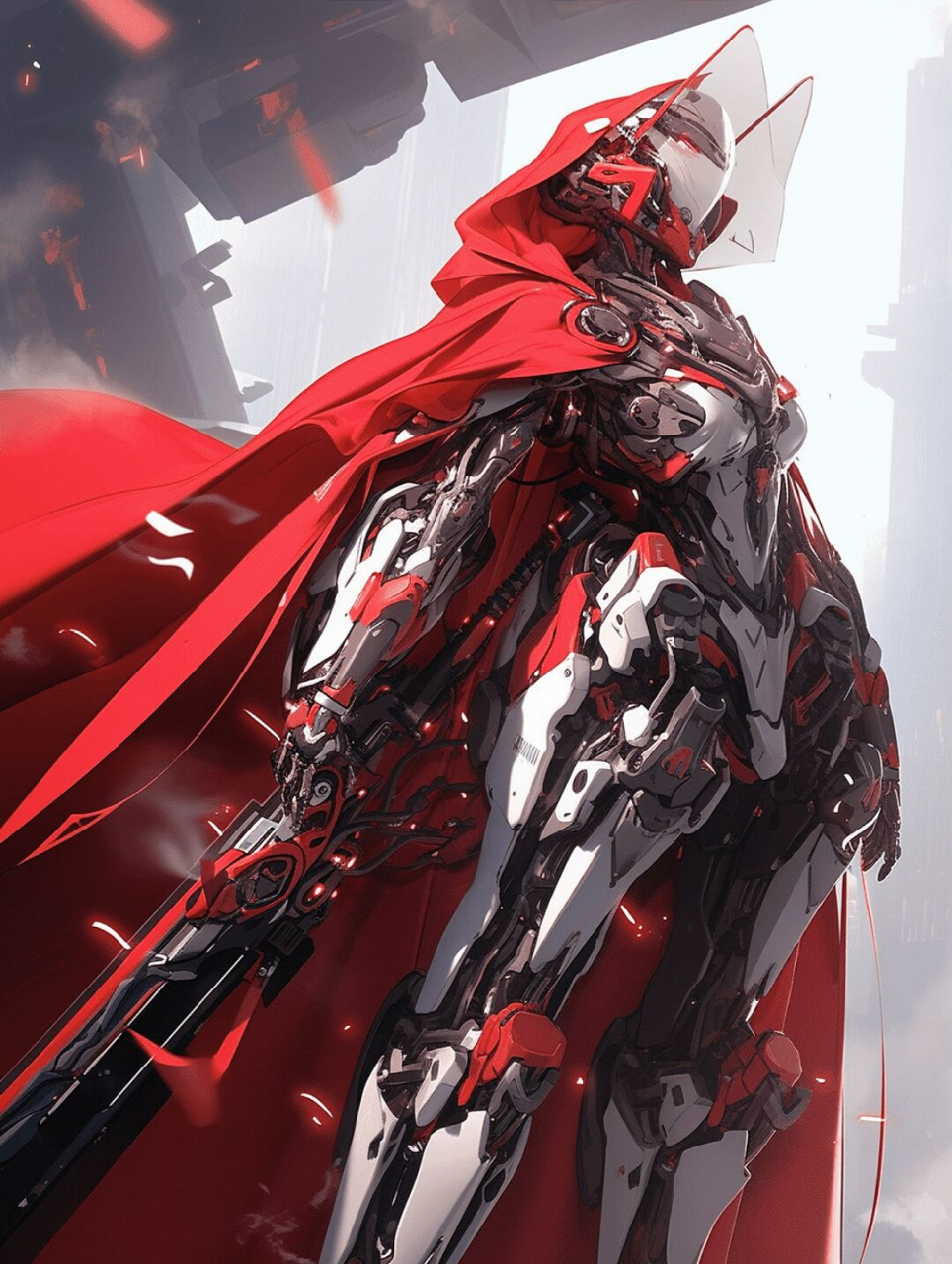 ai赛博朋克 机甲战士v31 赤隼战神  属于今天的红色,为了梦想去战斗吧