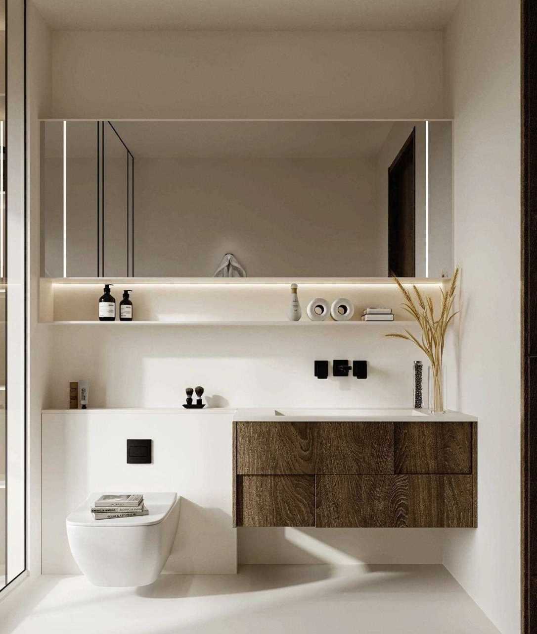 6平米极简奶白色卫生间设计,随意营造的温暖,卫生间设计[惊恐] 极简