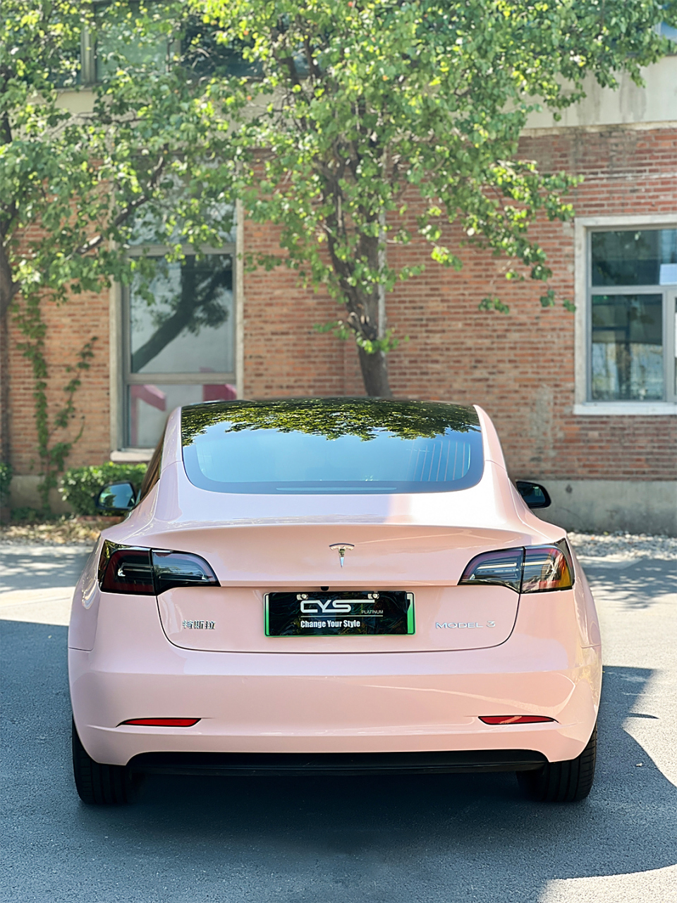 女神经典改色案例 | 特斯拉model3贝壳粉 - 夏日蜜桃 - 清爽甜蜜 - 灰