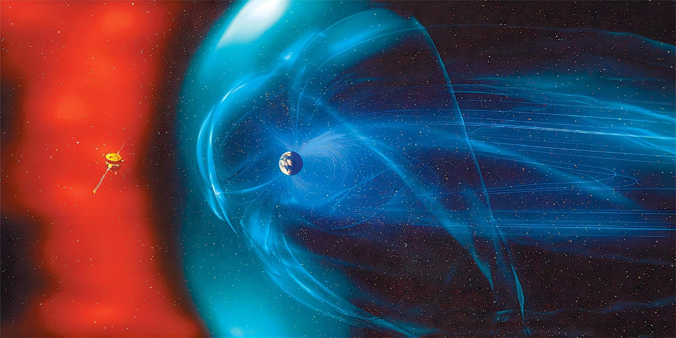 神奇的地磁暴       极光以绚丽多彩的色彩在夜空中闪耀,如同一幅绮丽