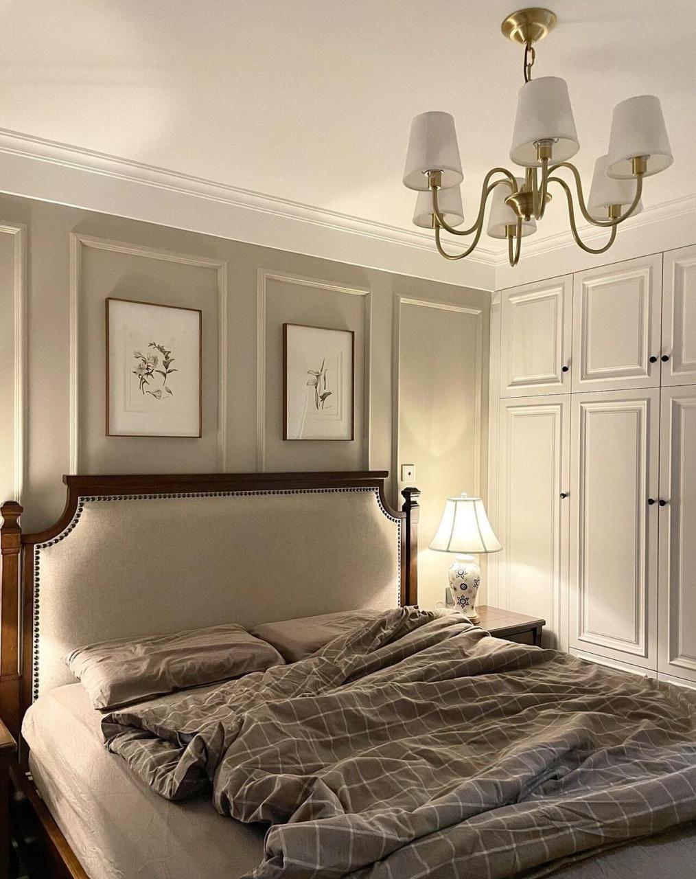 12平米的温馨简约美式卧室,白天夜晚都好看 [鞭炮]最近有点偷懒,快一