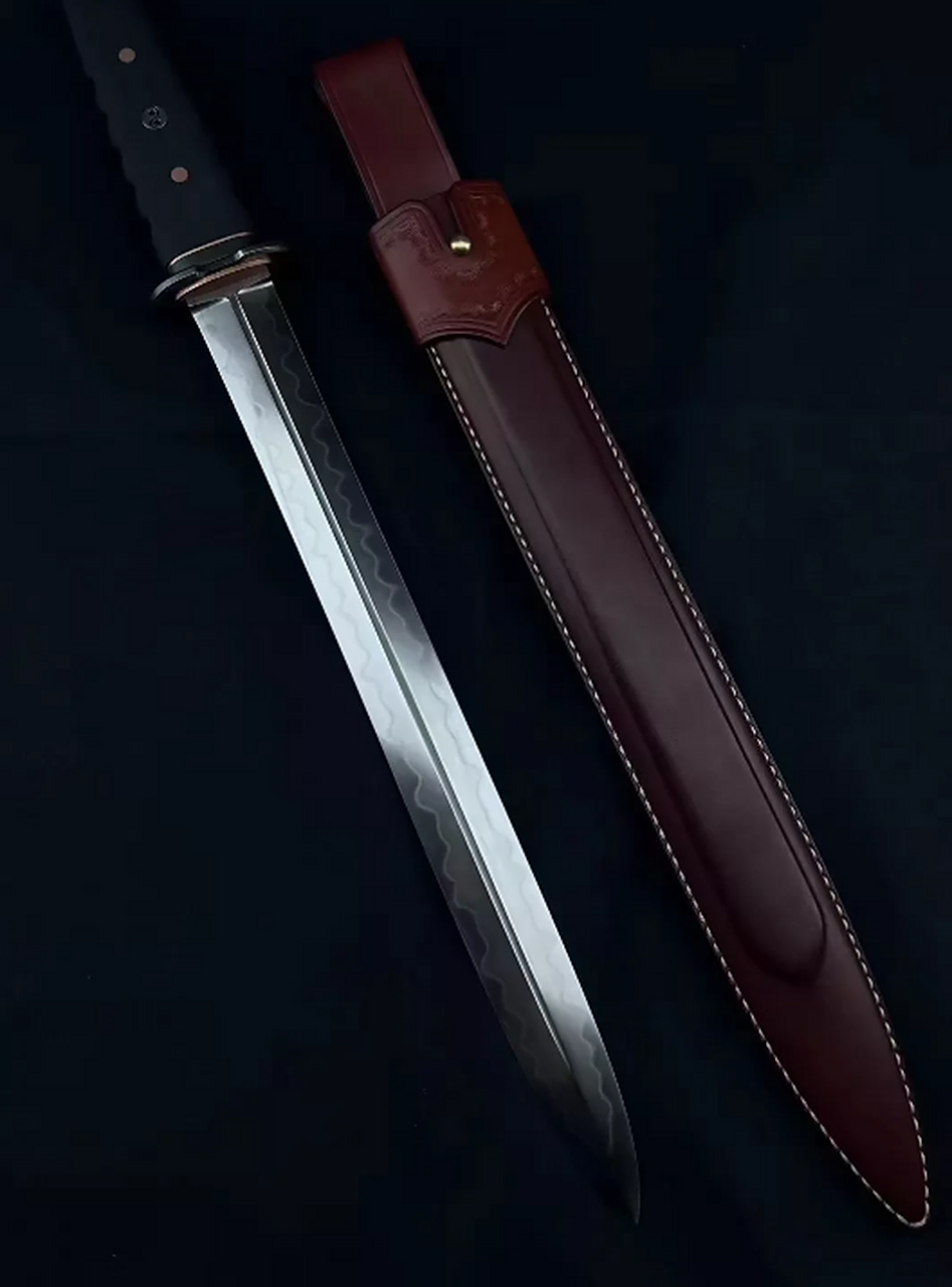 收藏#三足乌 无忌 双刃短剑1084覆土烧刃 手工研磨 细节完美 收藏