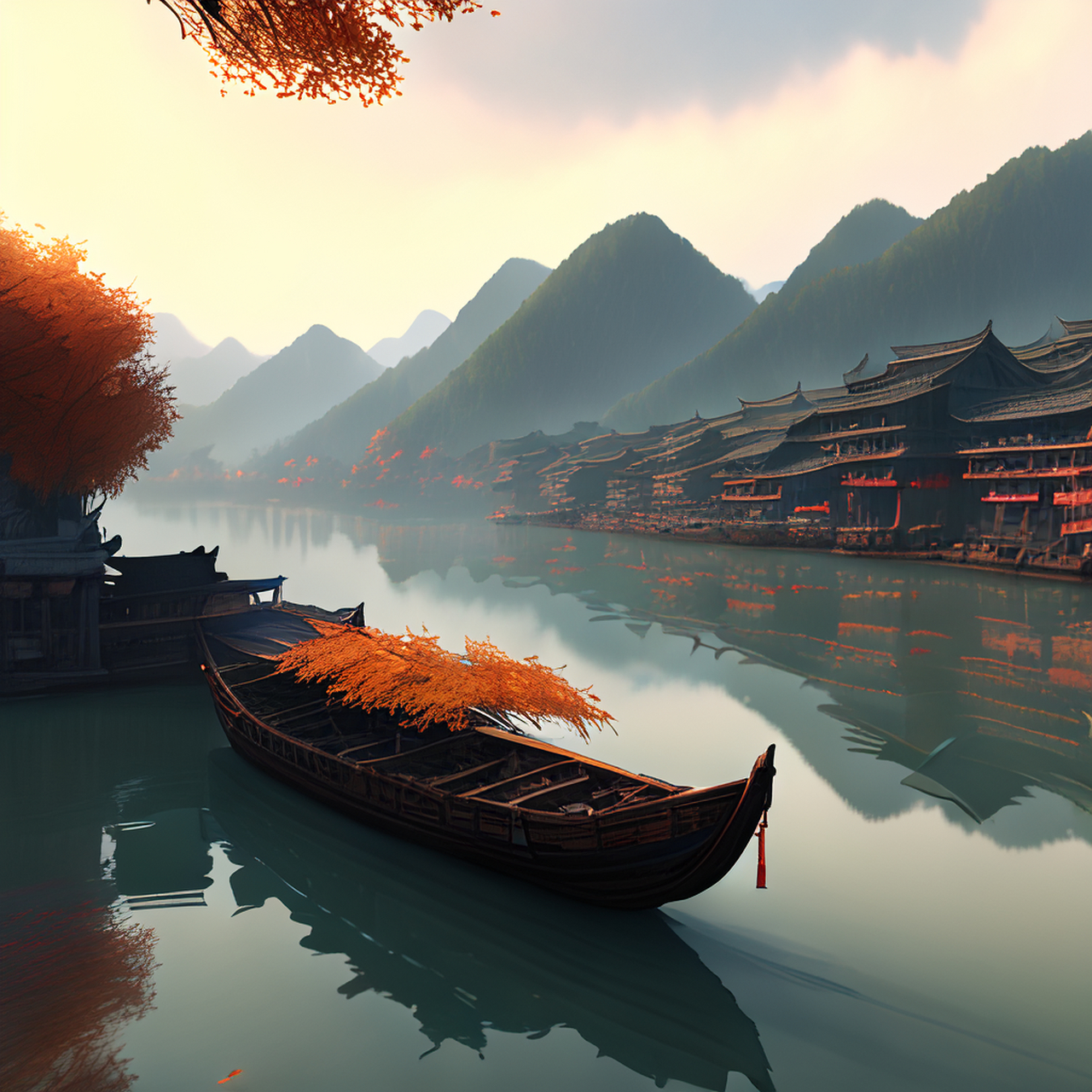 百度ai绘图黑科技#壁纸,微视图,古风绘画,中国风,描绘古诗词,古典美.