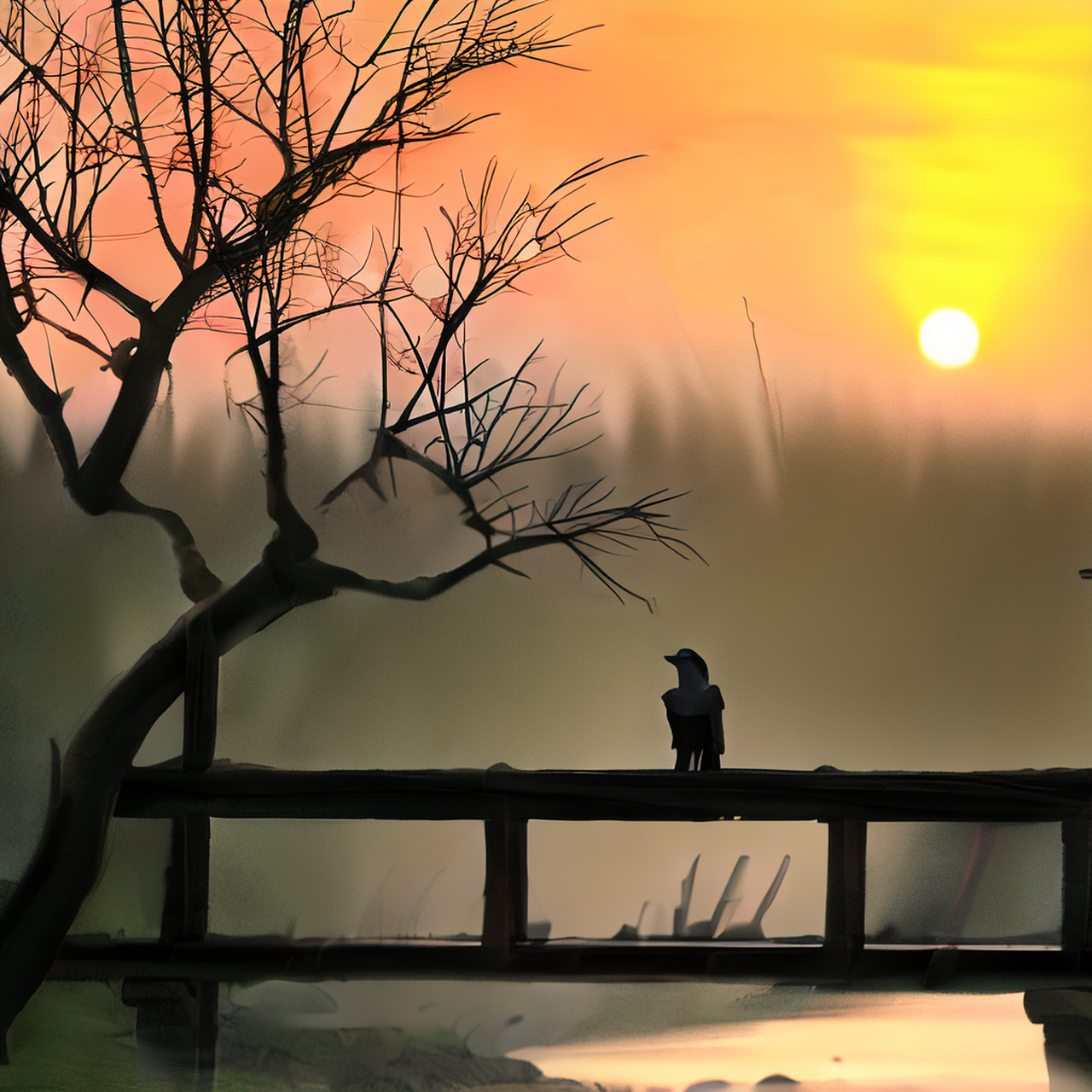 枯藤老树昏鸦,小桥流水人家,古道西风瘦马,夕阳西下,断肠人在天涯!