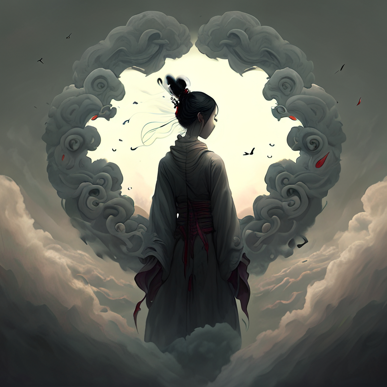 忽云身后无知音,此诗百变无邪心.缥缈,虚幻,明丽#百度ai绘图黑科技