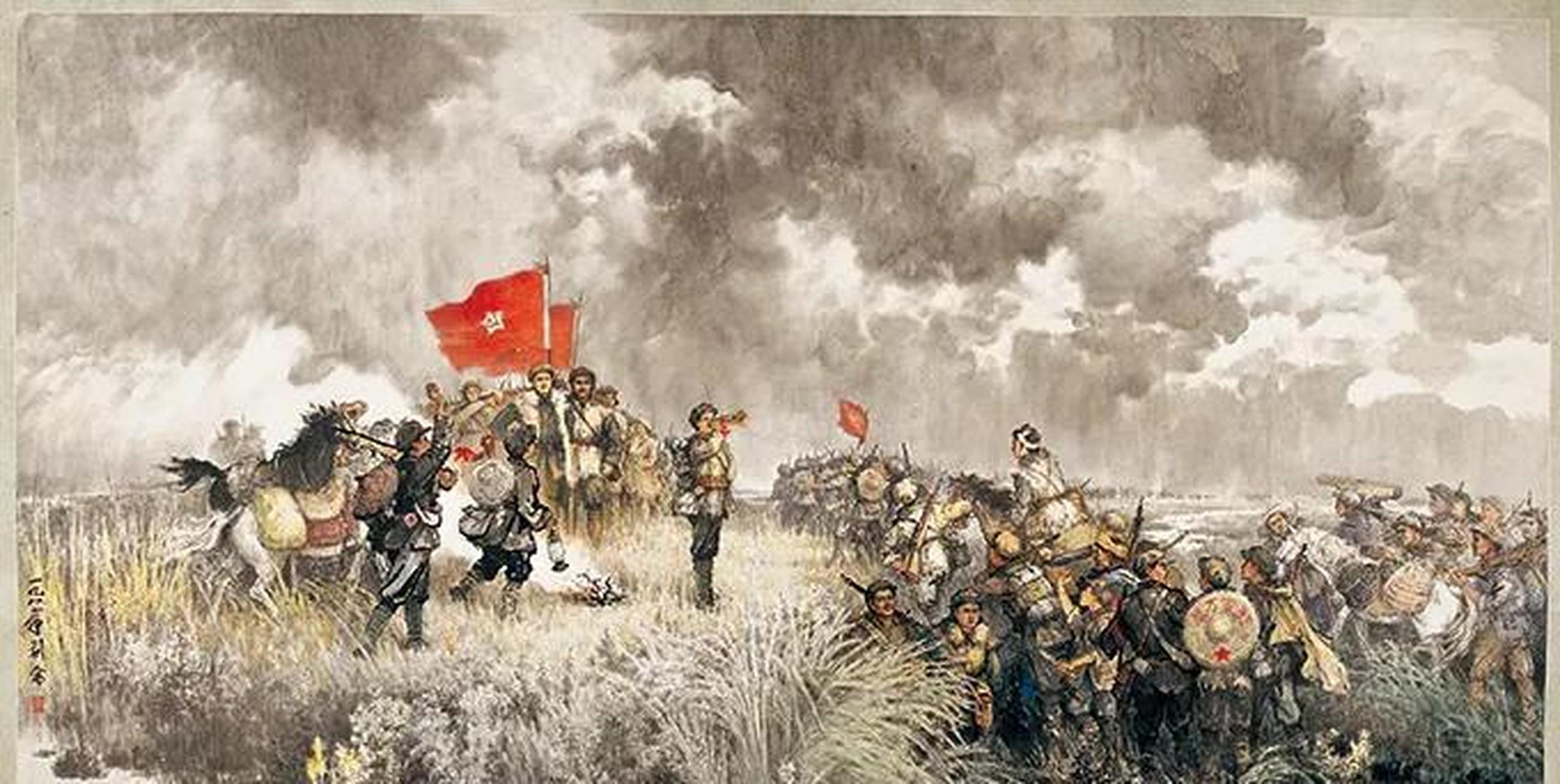 1934年12月,红军在湘江之畔血战五昼夜,伤亡惨重.