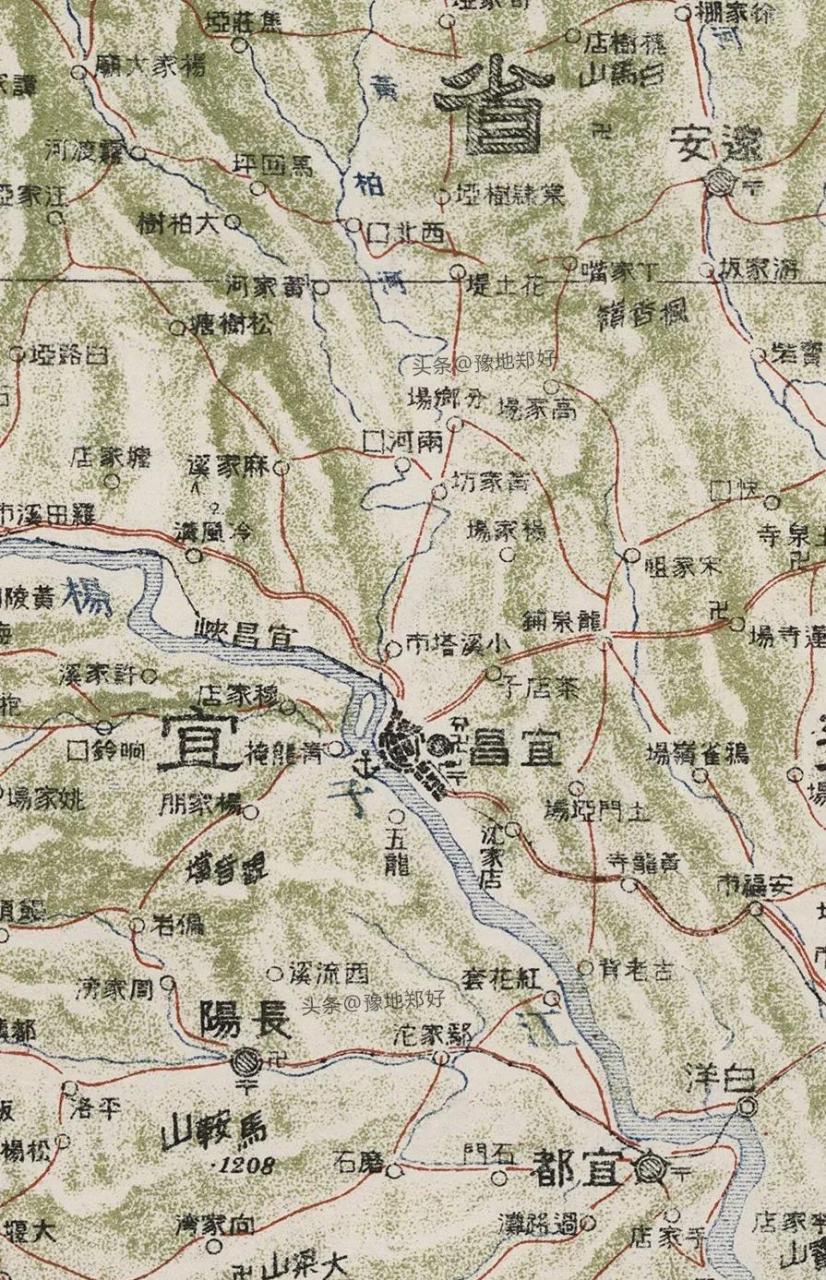 这是1923年,湖北宜昌,日本人画的老地图,宜昌朋友快看看,100多年前能