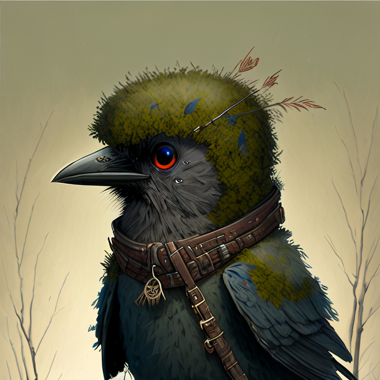 灌木闲相揖,寒鸦偶自朋.艺术,清新,开阔#百度ai绘图黑科技