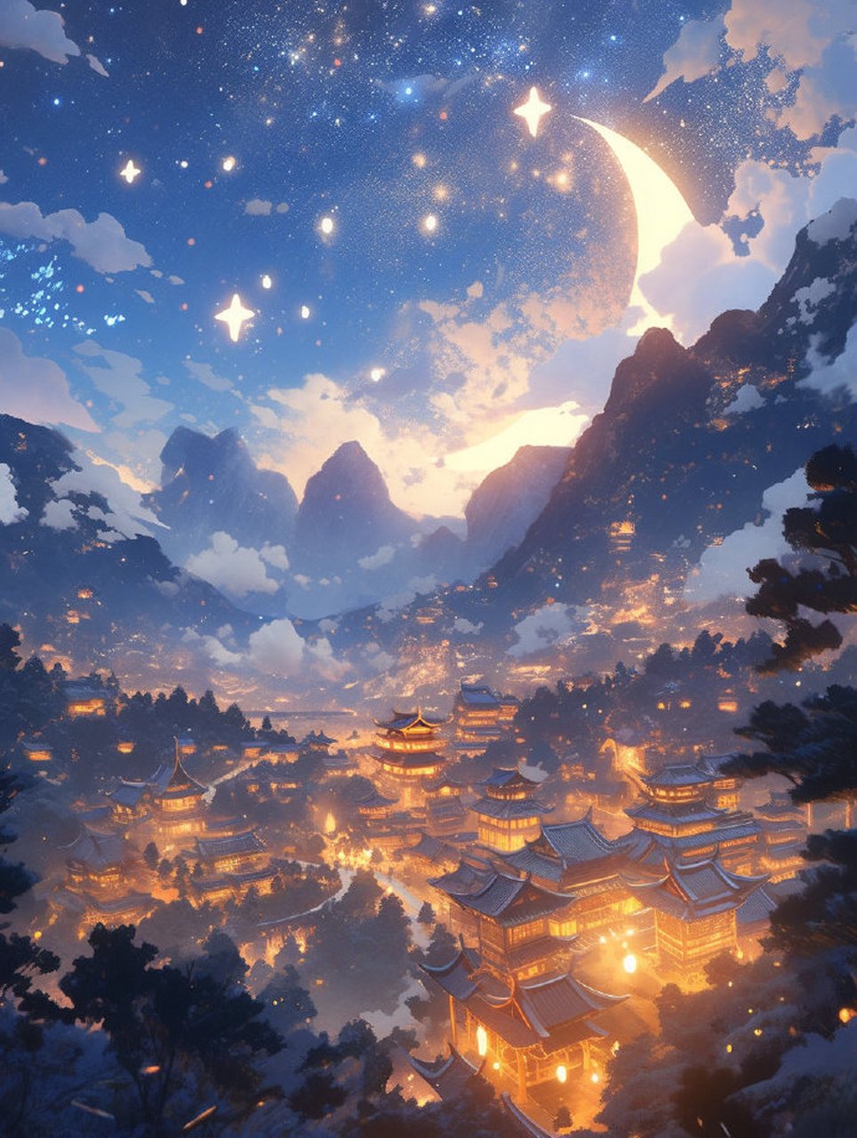 山中自有黄金坞,睡月吹人入星梦 676767 #古风壁纸