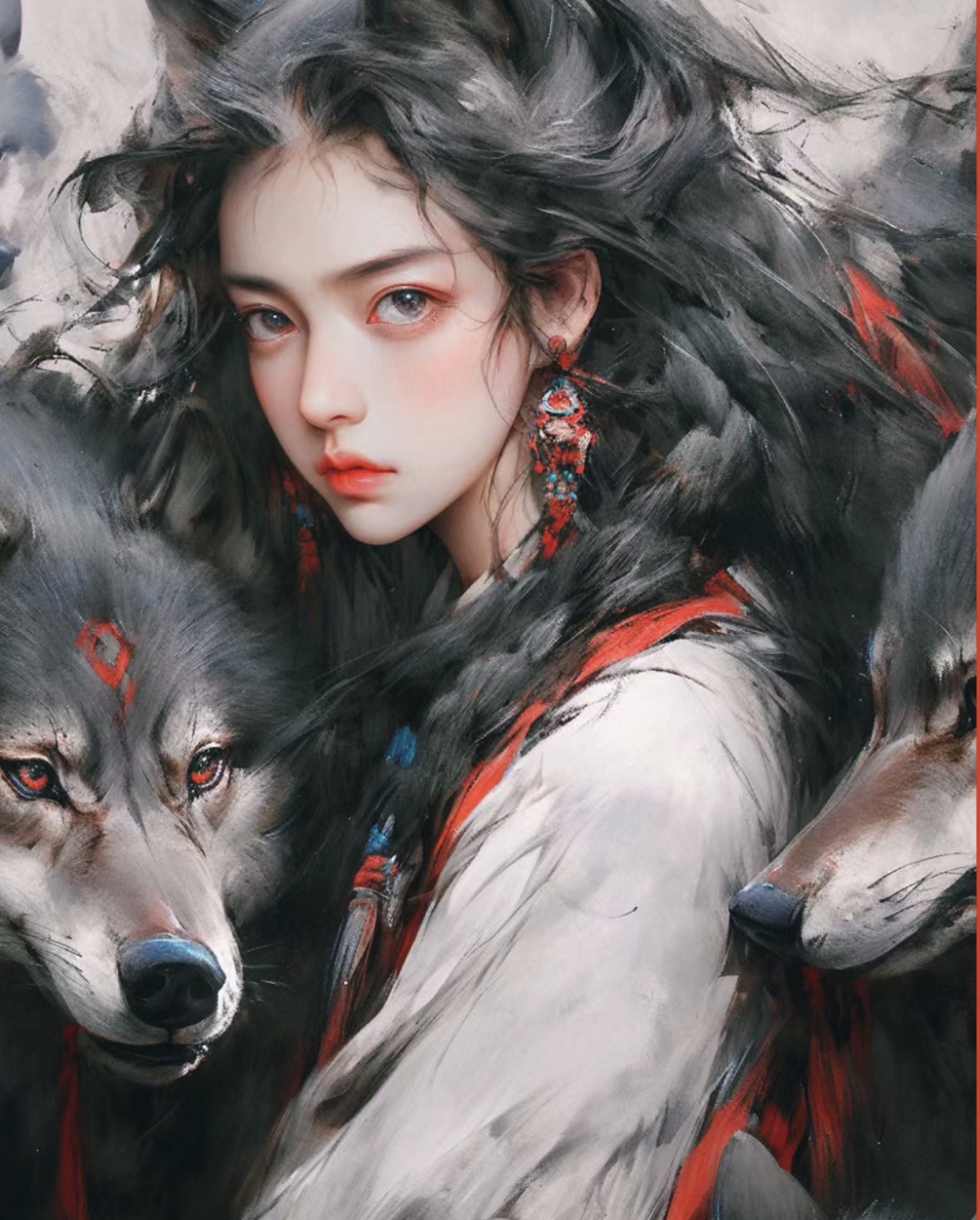 古风狼族公主#动漫头像#  狼少女!
