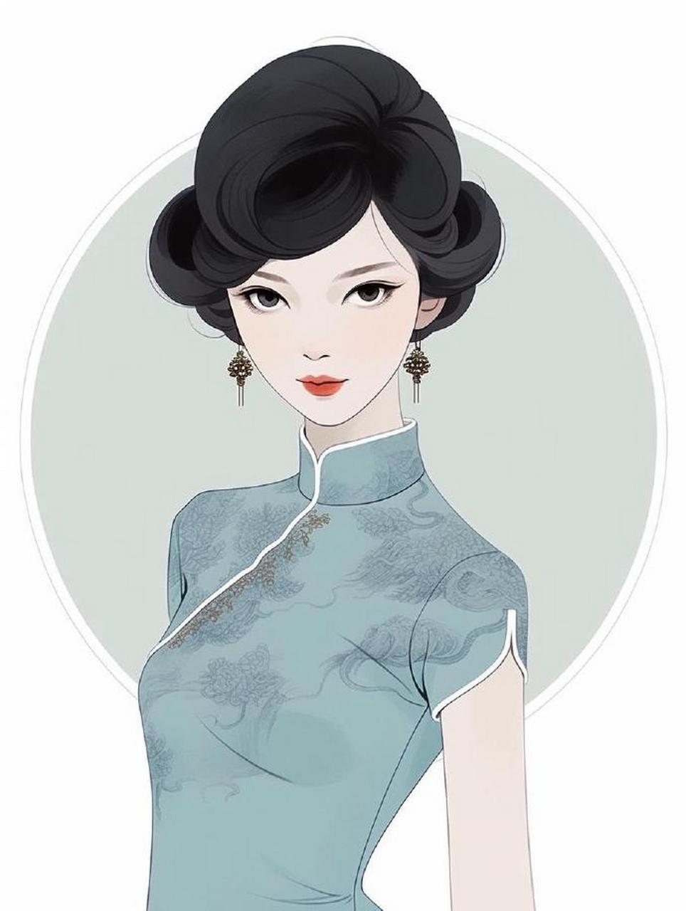 国风优雅旗袍美人头像 676767