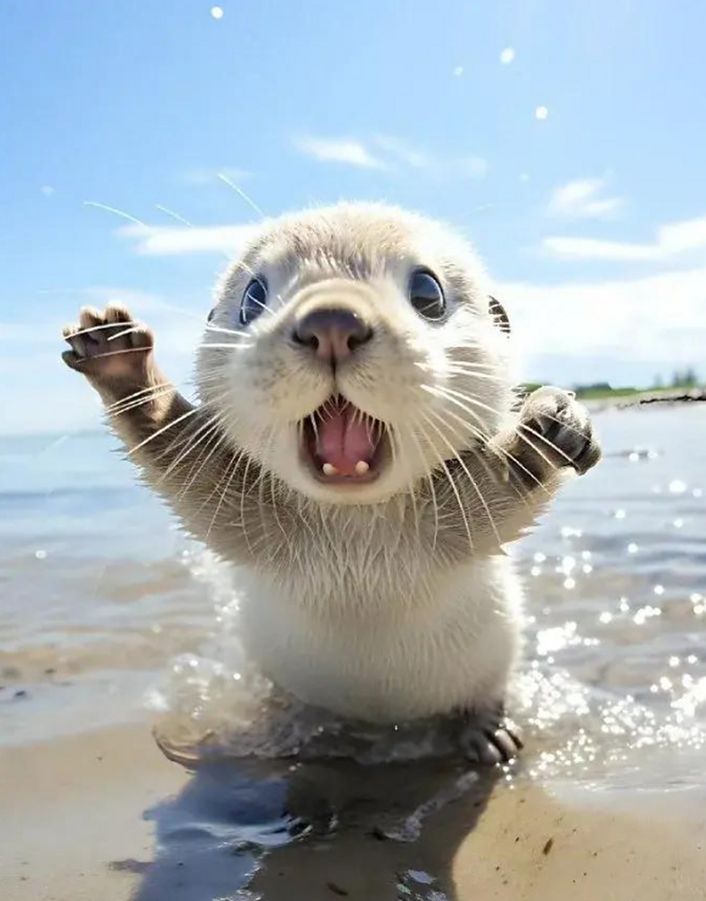 最萌小海豹 这也太可爱了叭[大笑]