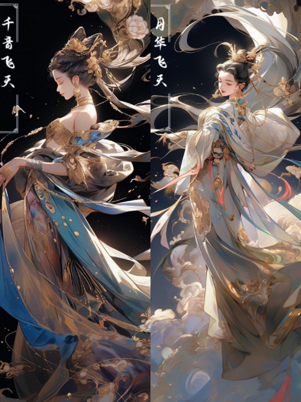 最近参加了绘梦敦煌ai绘画大赛,制作了十二星座敦煌飞天守护女神