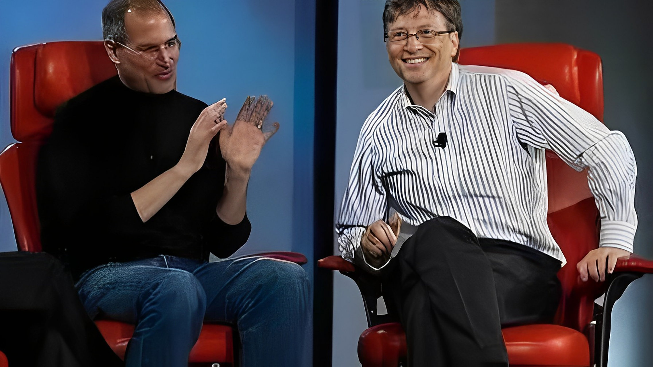 在20世纪80年代,史蒂夫·乔布斯和比尔·盖茨讨论了pc的未来.