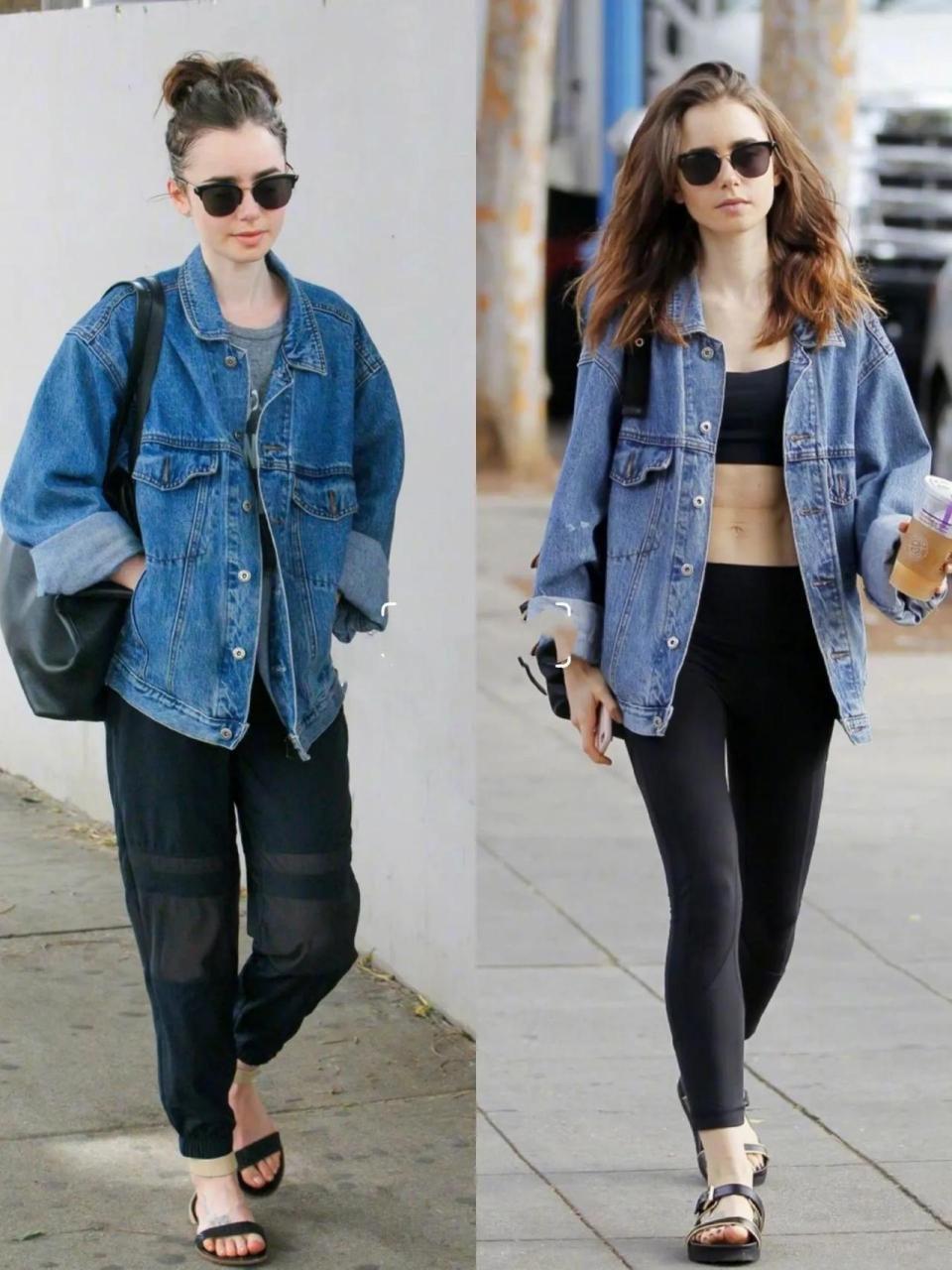 lily collins 舒适愜意的日常街拍穿搭合集 日常穿搭简约又舒适 不经