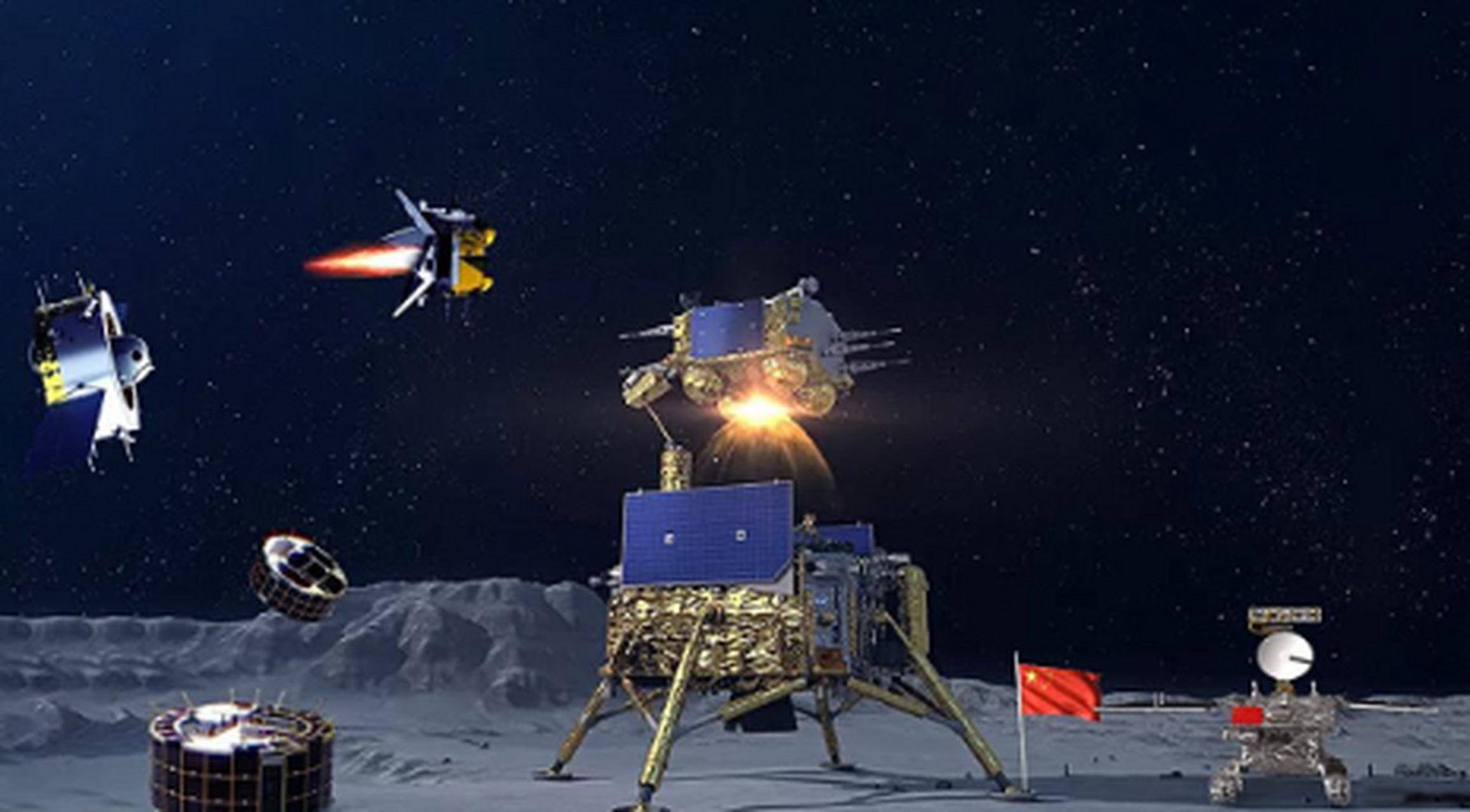 月球基地建筑构想:三叶草和中国星!美国能加入吗?