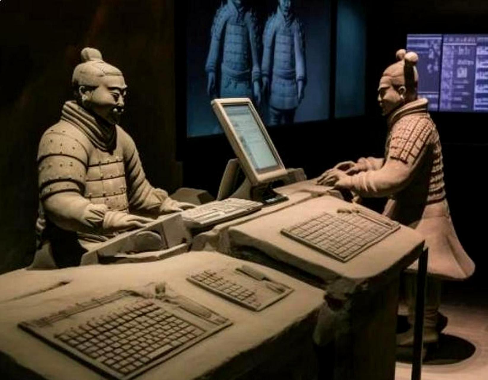 这个兵马俑看起来太现代化了,让我怀疑它的真实性.