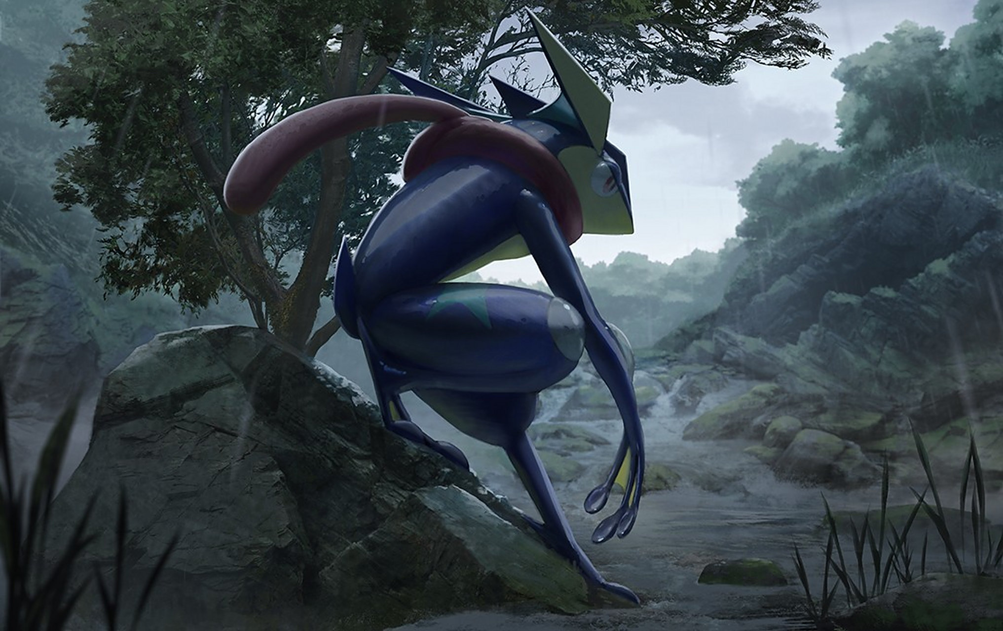 一组帅气的甲贺忍蛙插画 #宝可梦