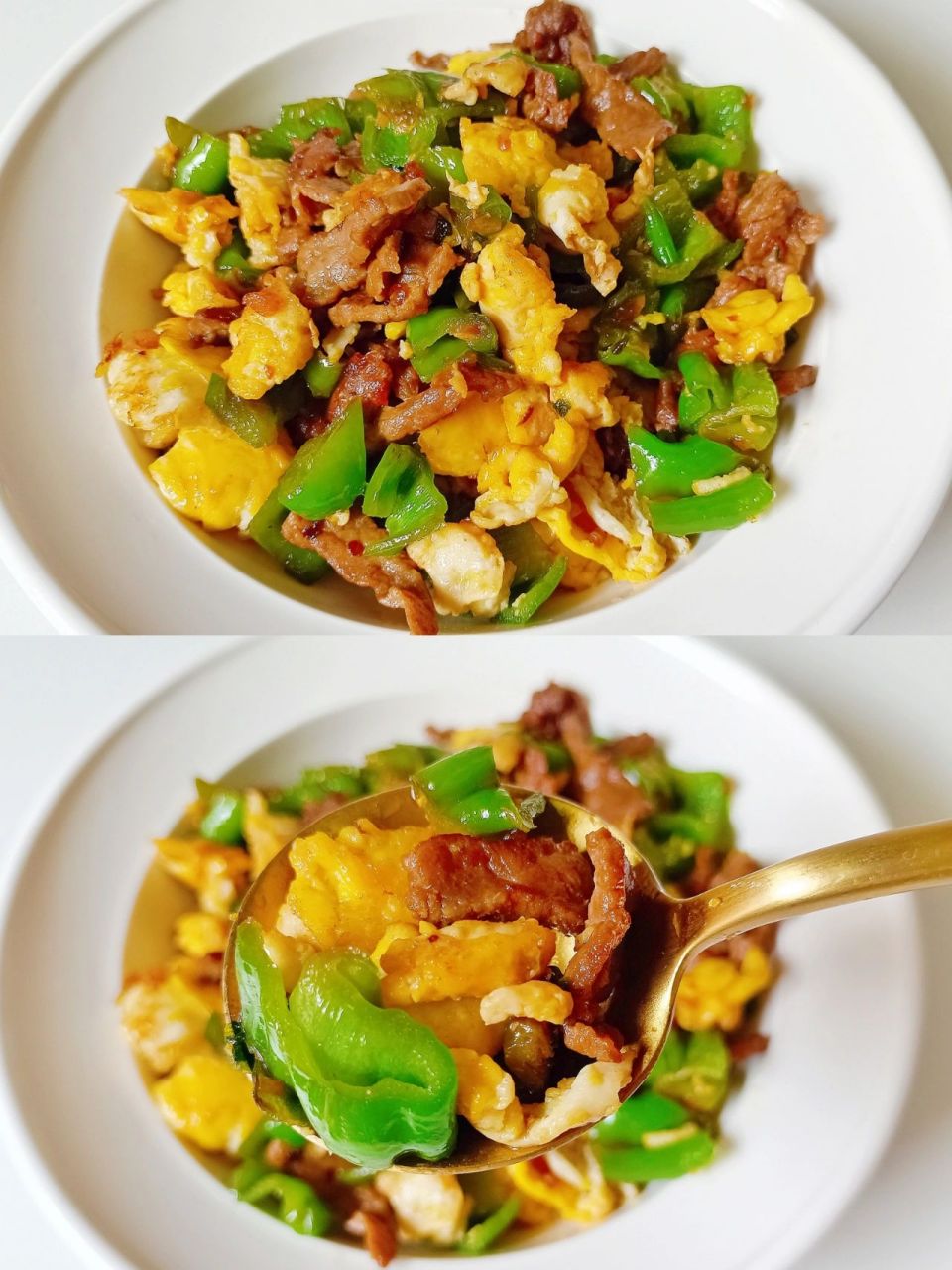 超下饭的一道青椒鸡蛋炒牛肉,爱吃辣椒的千万不能错过,快试试!