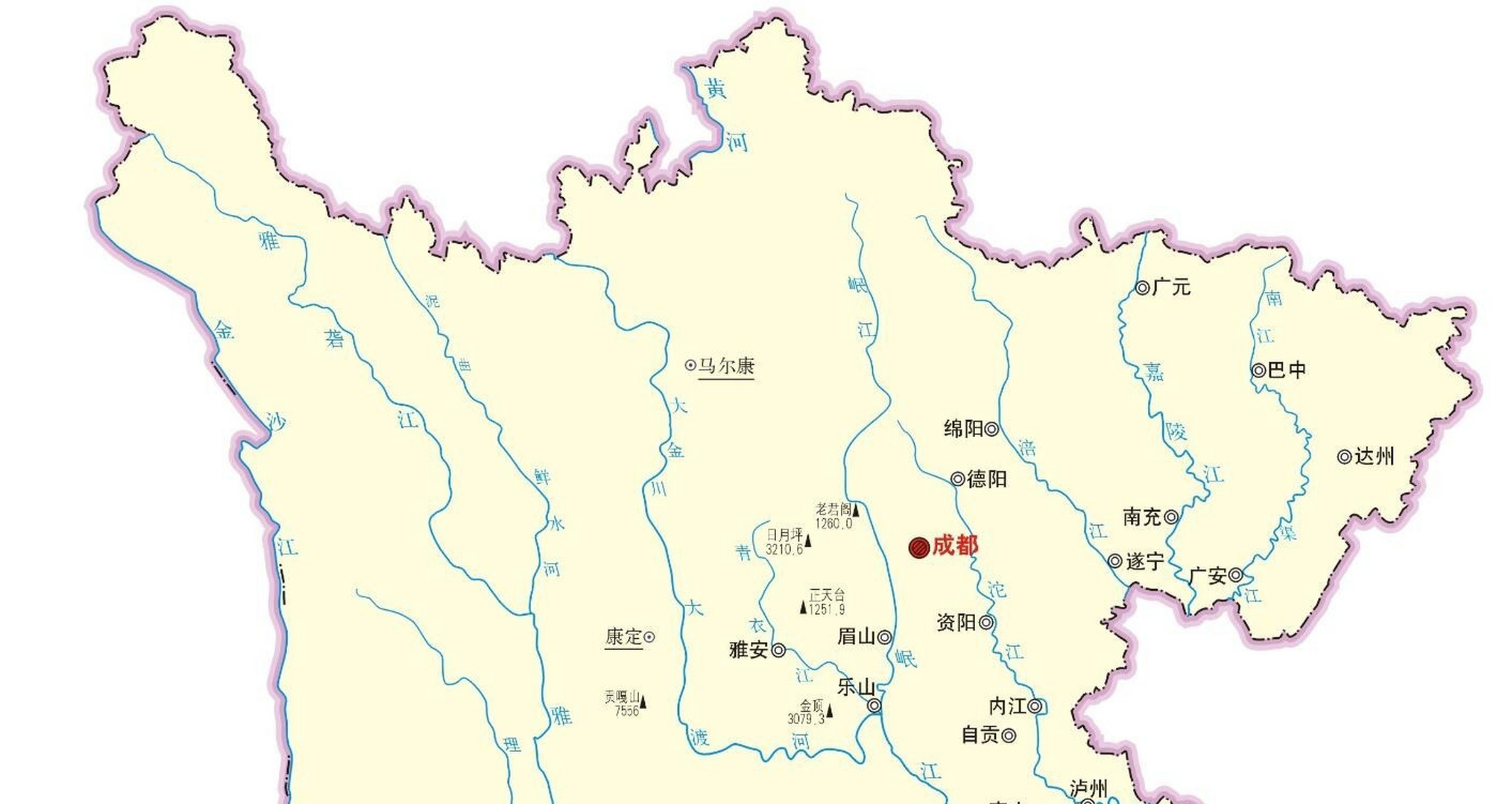 四川河流水系地图图片