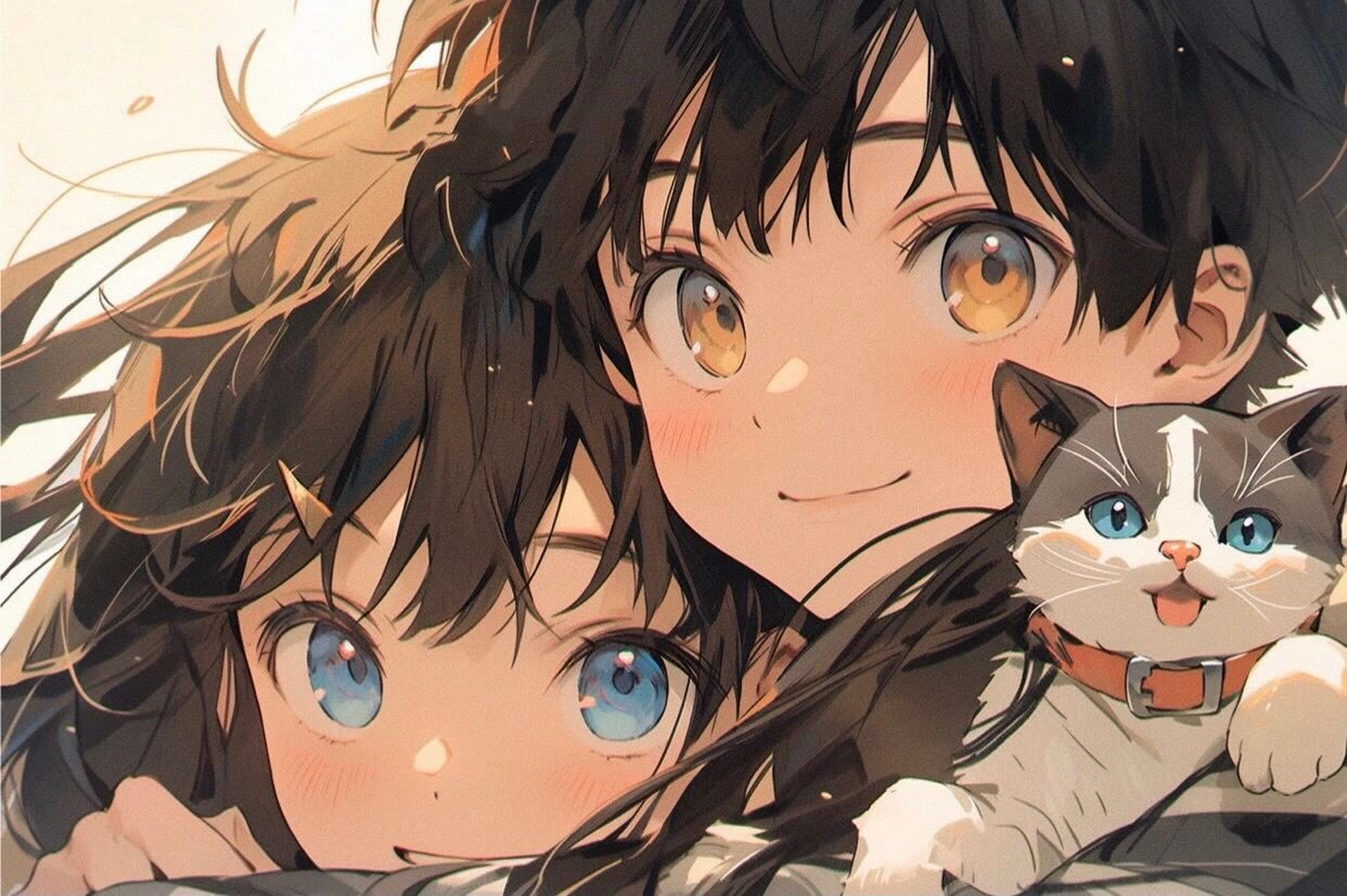 超可爱动漫情侣背景图