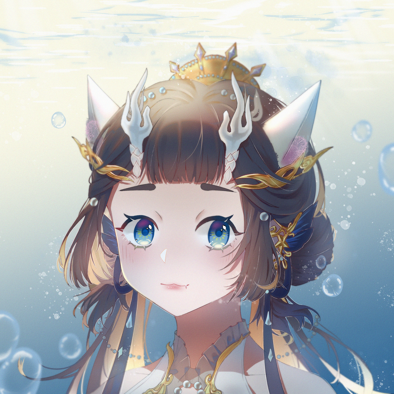 承霁猫耳伞萝 插画师:shanmer #剑网3# #古风插画