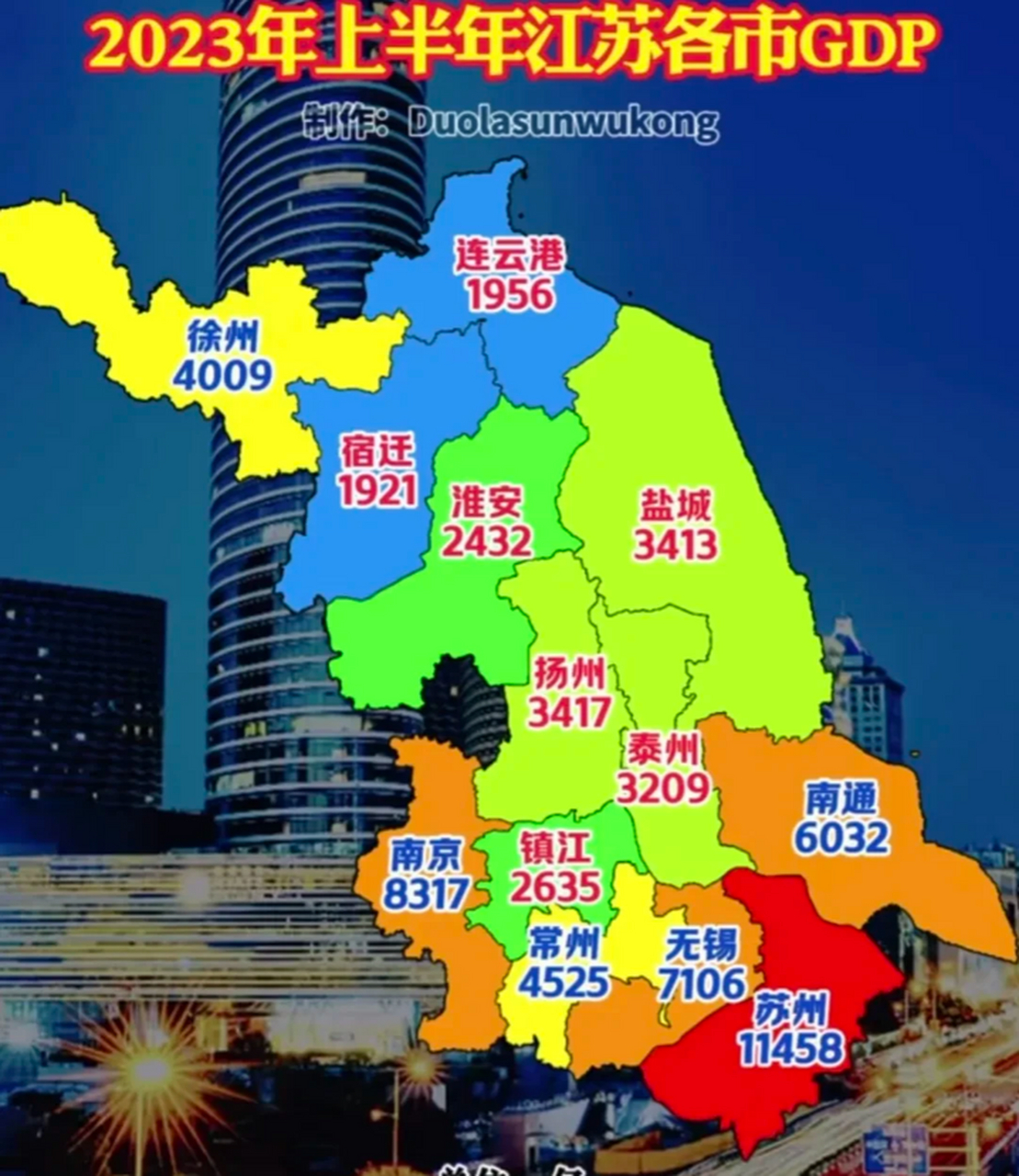 看江苏地图,说实话苏州经济第一也是占了面积和人口的光,如果无锡加