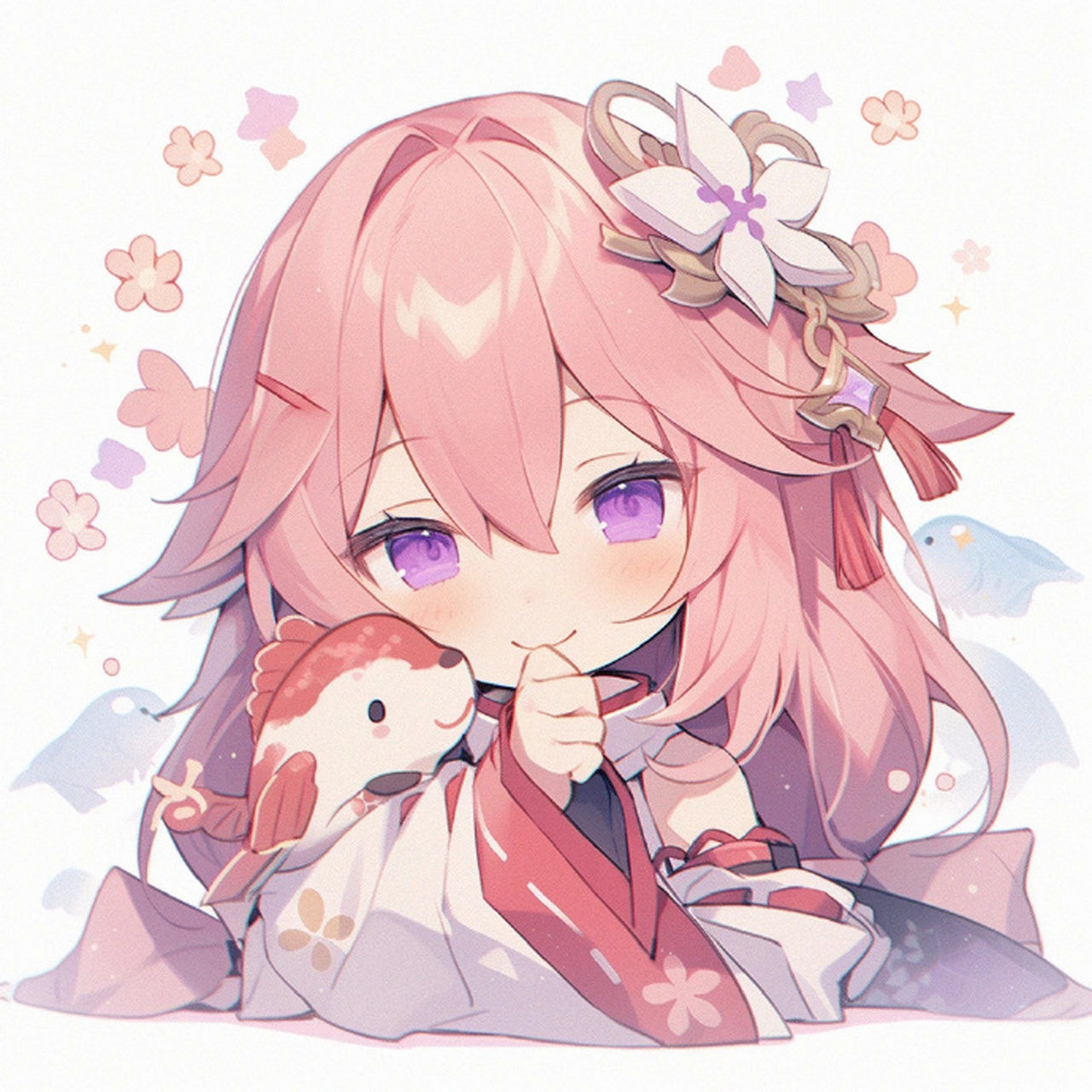 ai绘画:原神头像 八重神子 #插画