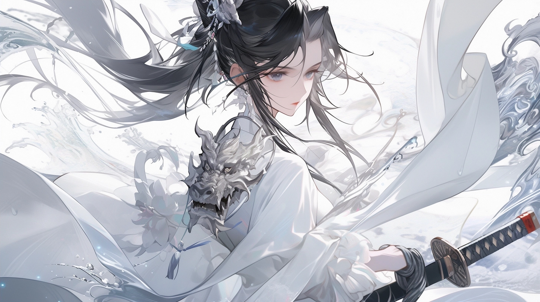 电脑壁纸# #二次元美图# #美女# #二次元# #古风美女# 执剑江湖