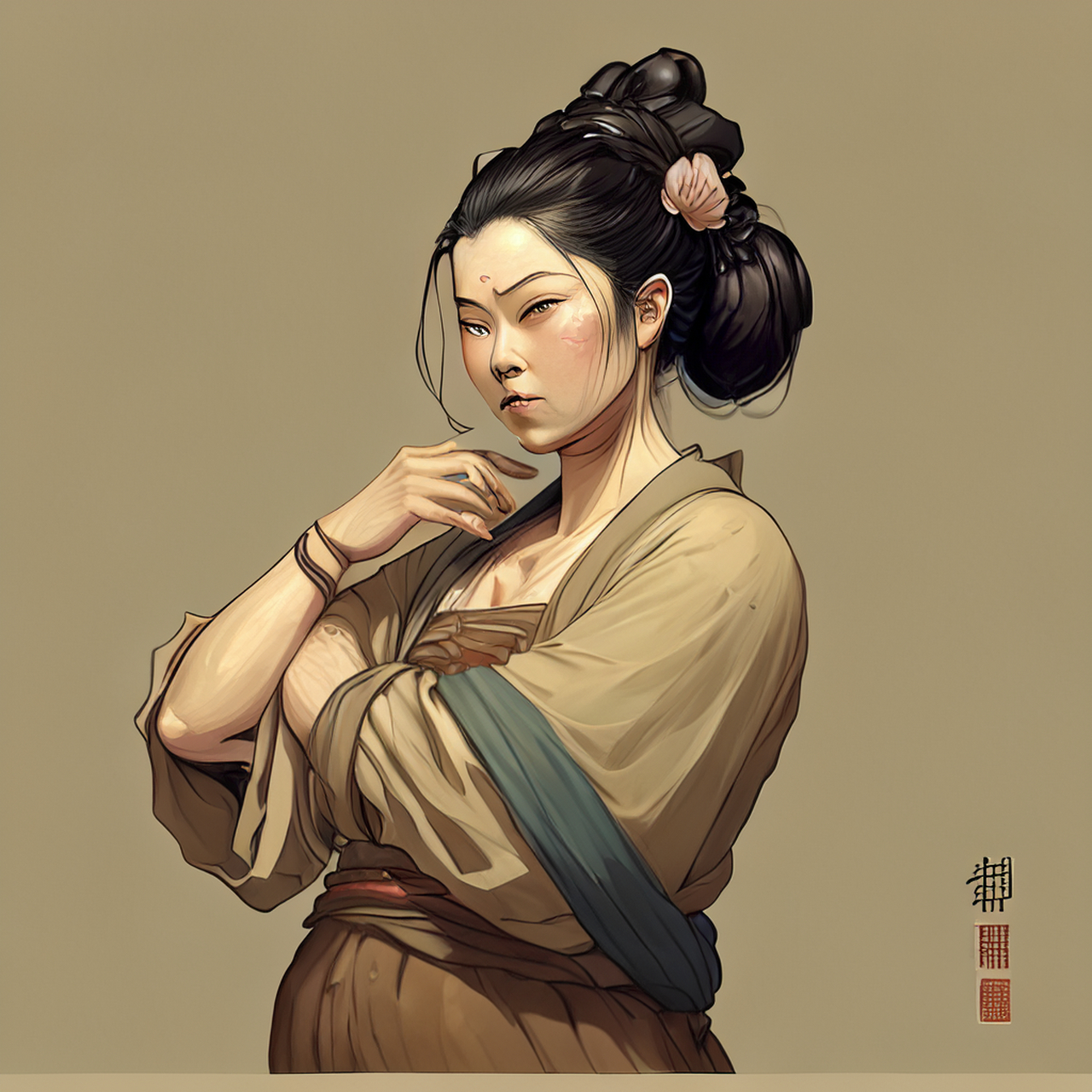 巍冠束带商唐虞,中国风,优美,淡雅#百度ai绘图黑科技