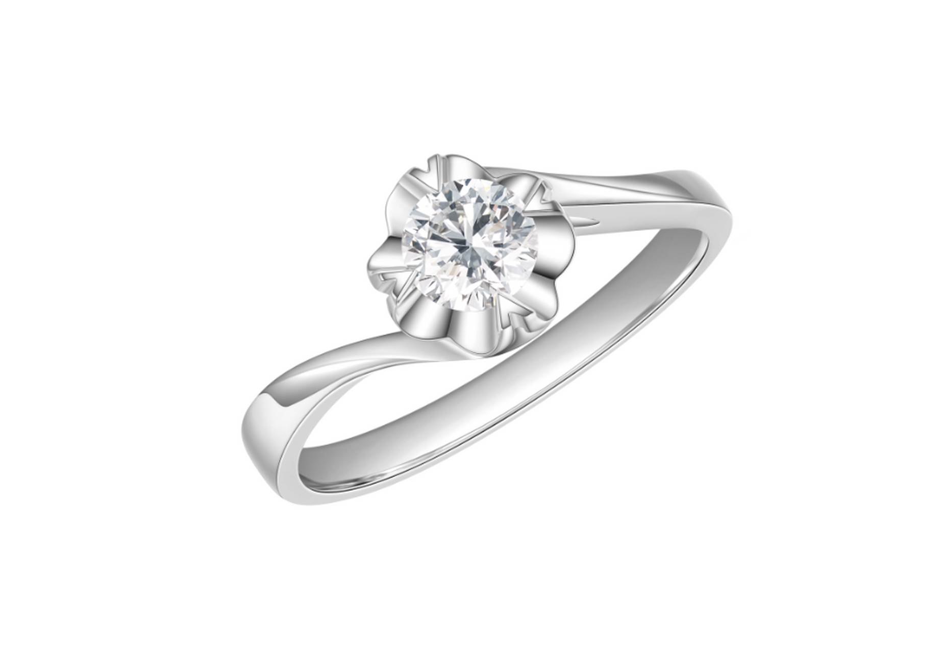 金伯利钻石「晴思」钻戒  「晴思」钻戒,戒臂交织缠绕,以旋转的曲线