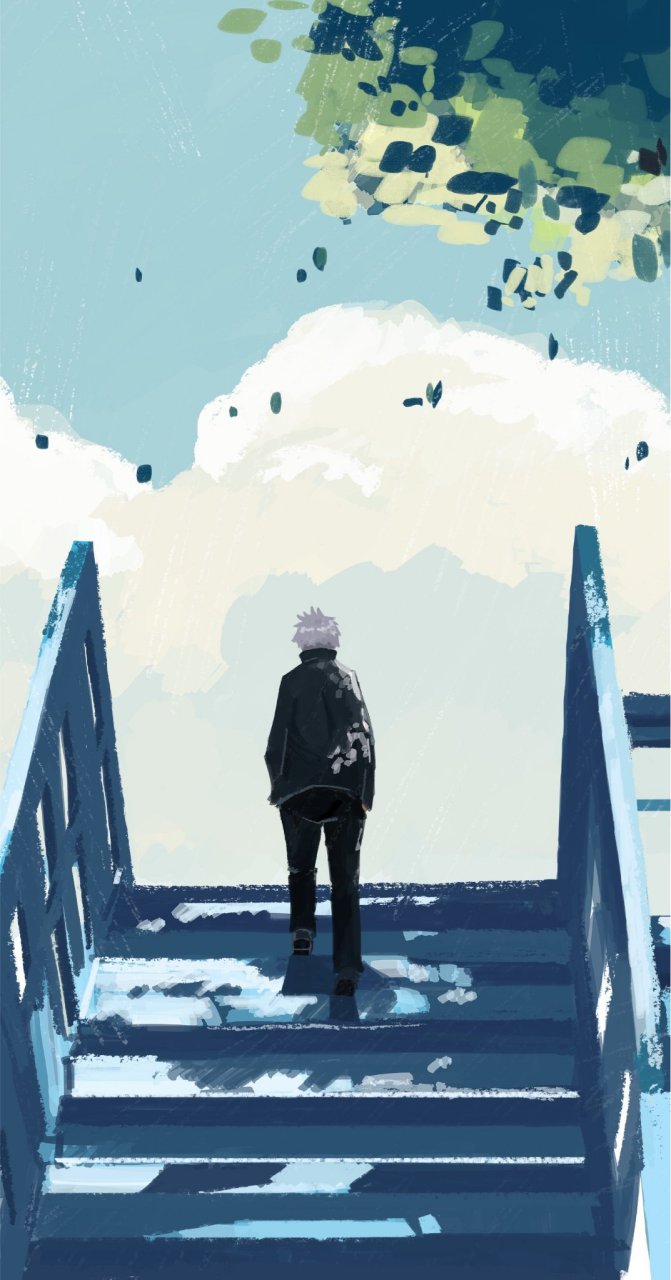 一组超有意境的五条悟&夏油杰背影图,全部都是刀!#咒术回战