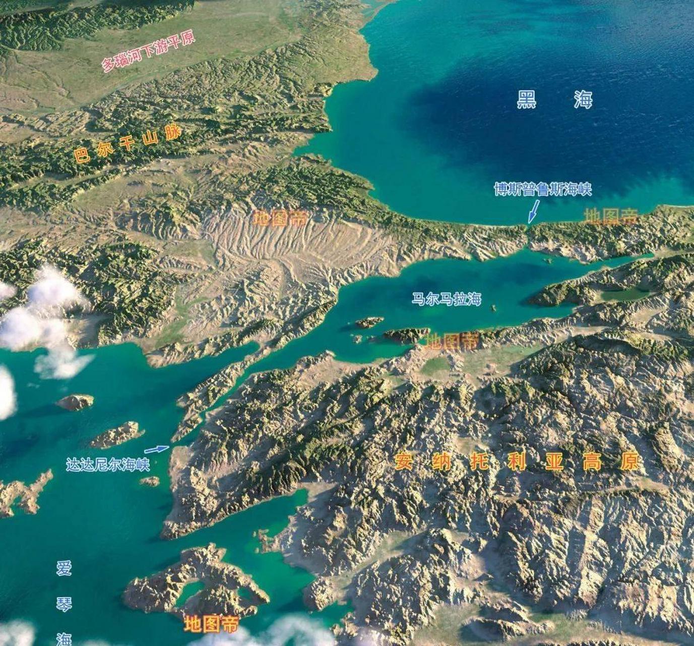 【全球面积最小的海】 博斯普鲁斯海峡和达达尼尔海峡统称为土耳其