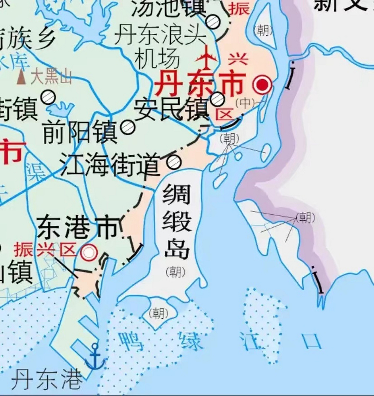 鸭绿江出海口三角洲的痛,河道堆积引发出海口危机, 几十年的河口新增