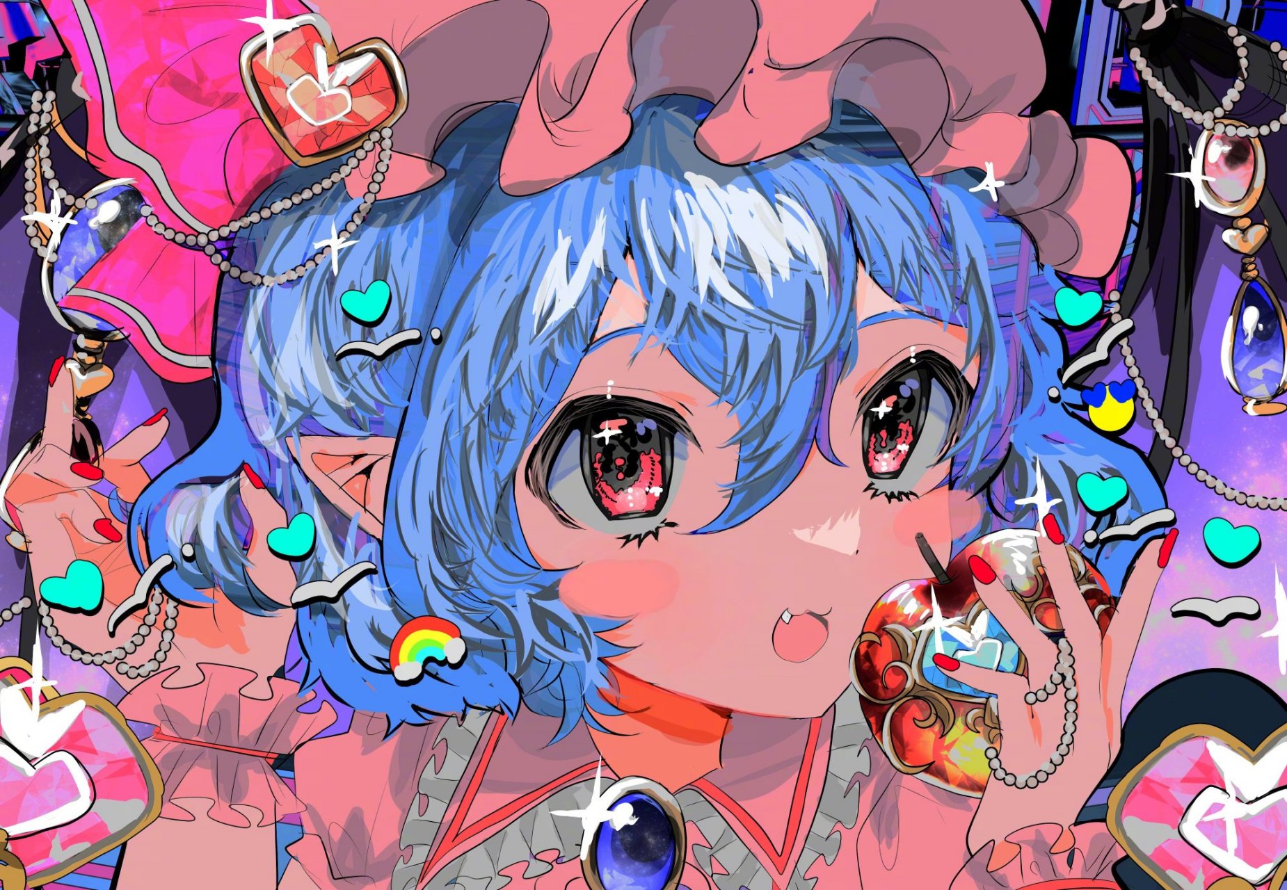 高饱和度配色作画,画风意外地可爱元气涂鸦风少女|插画师藻前まっく