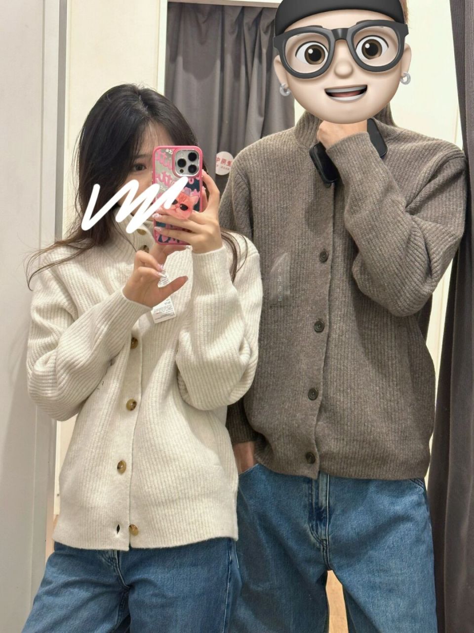 优衣库情侣装给你们搭配好了哦  毛衣颜色都很温柔 软软糯糯的太适合