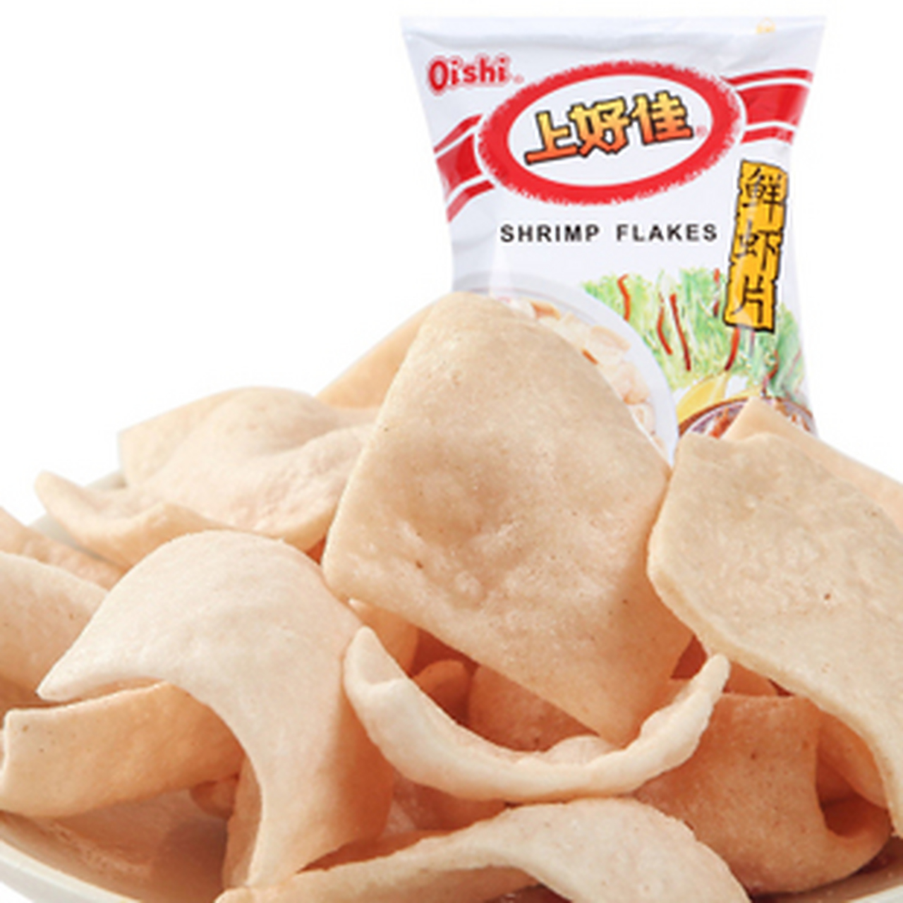 上好佳鲜虾片,超级鲜,以前爸妈不让吃膨化食品,有次生病发烧没胃口
