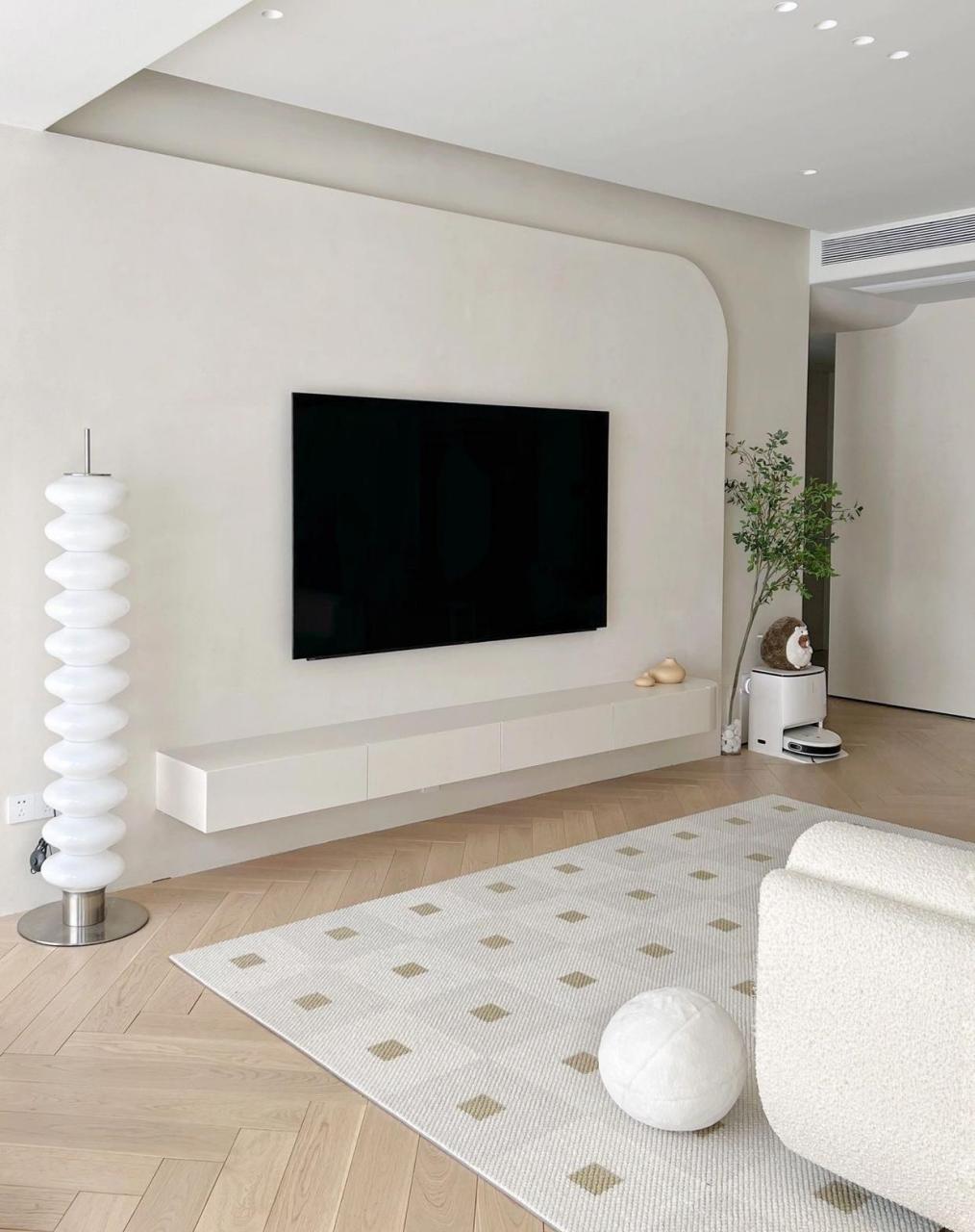 我家极简电视墙真的太香啦,附详细图纸.