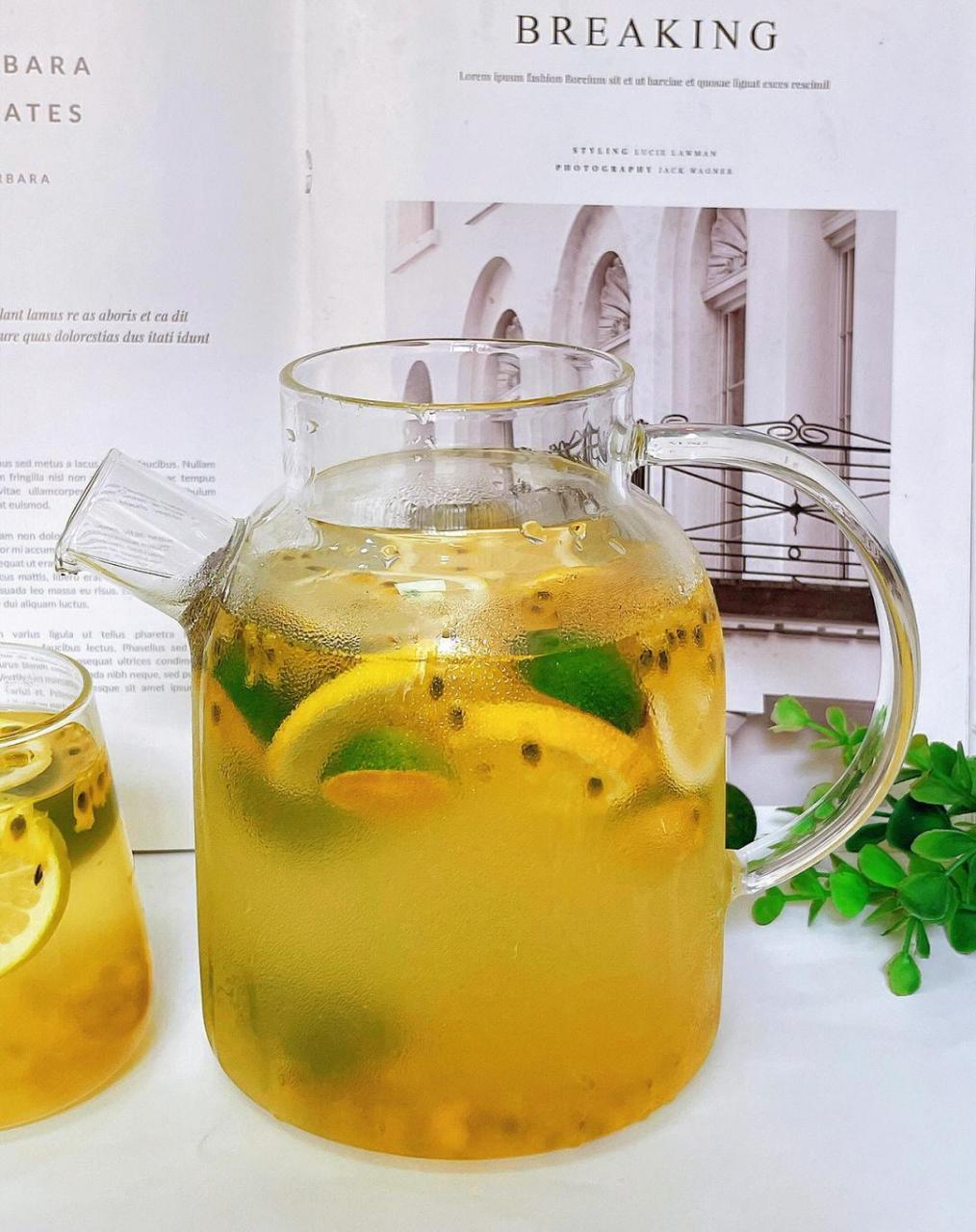 夏天必备7515冰爽解腻的百香果柠檬水6015|||天气越来越热了