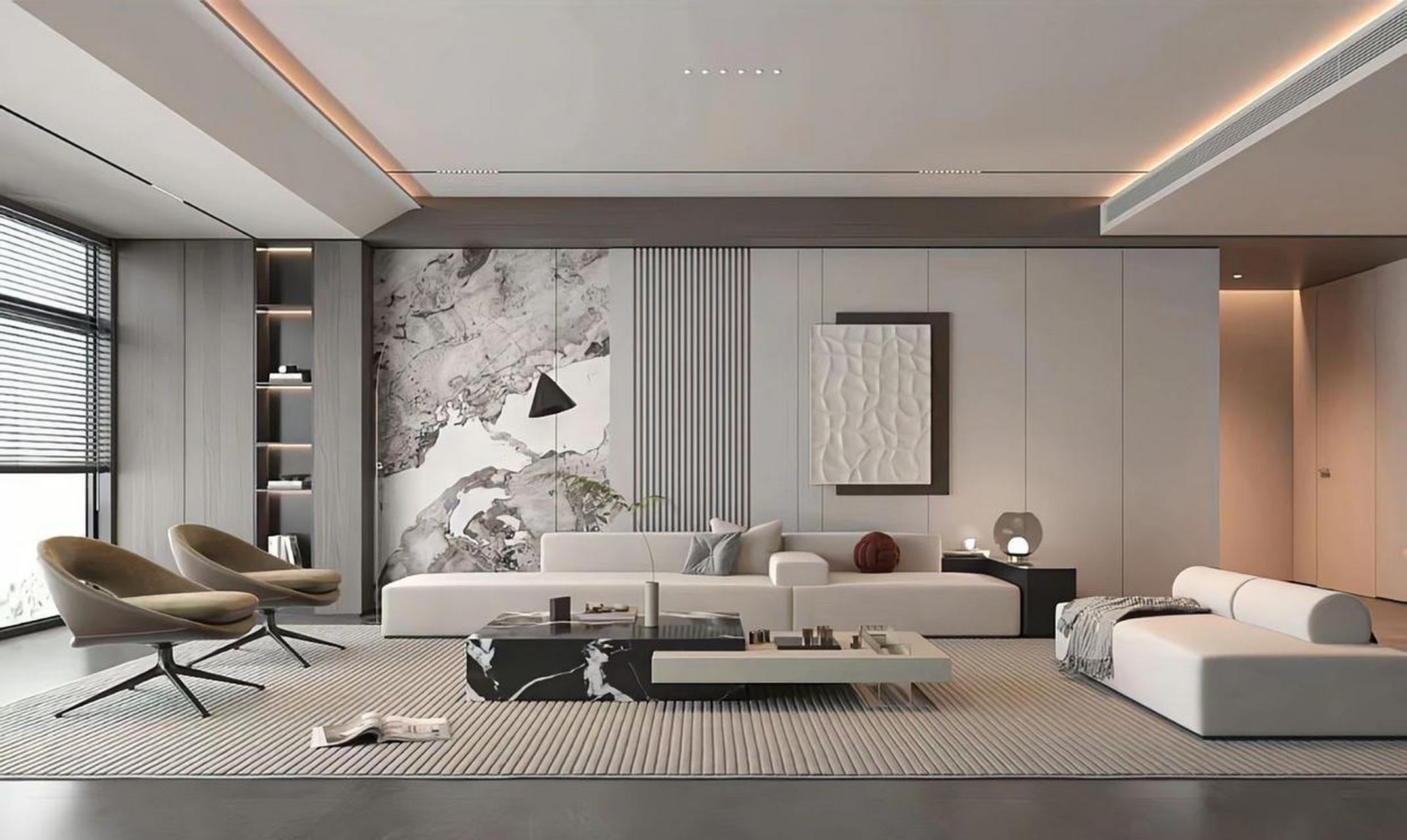 今天分享一套意式极简风设计的效果图,也是最近的一个案例,业主看到