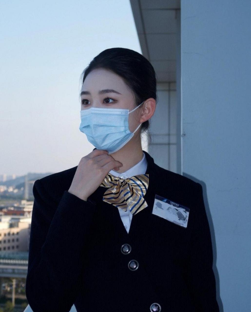 气质美女南航空姐,日常上班制服