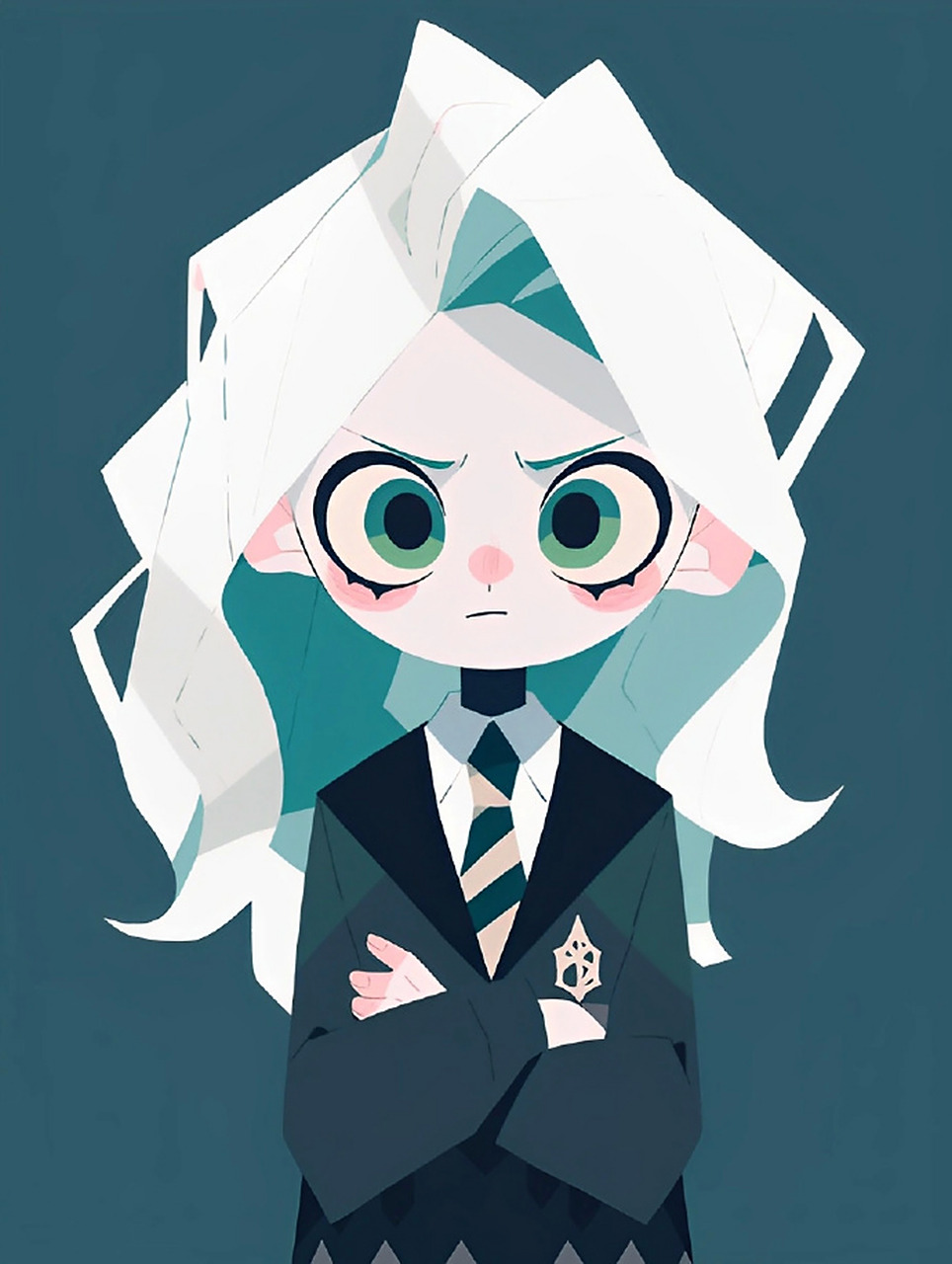 插画# 哈利·波特 魔法学院头像系列 : 酷酷的 斯莱特林[心]