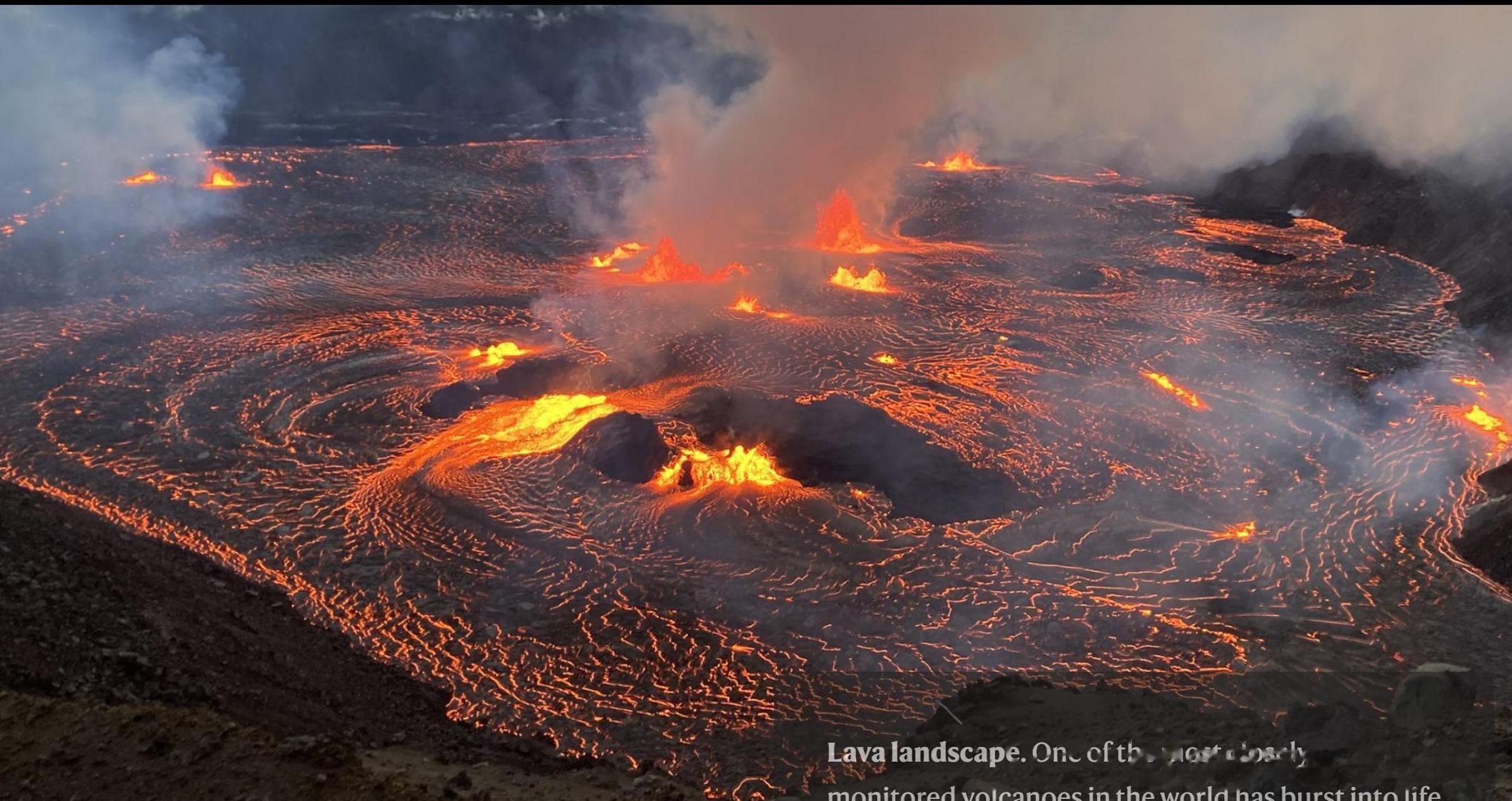 夏威夷火山爆发岩浆,2.