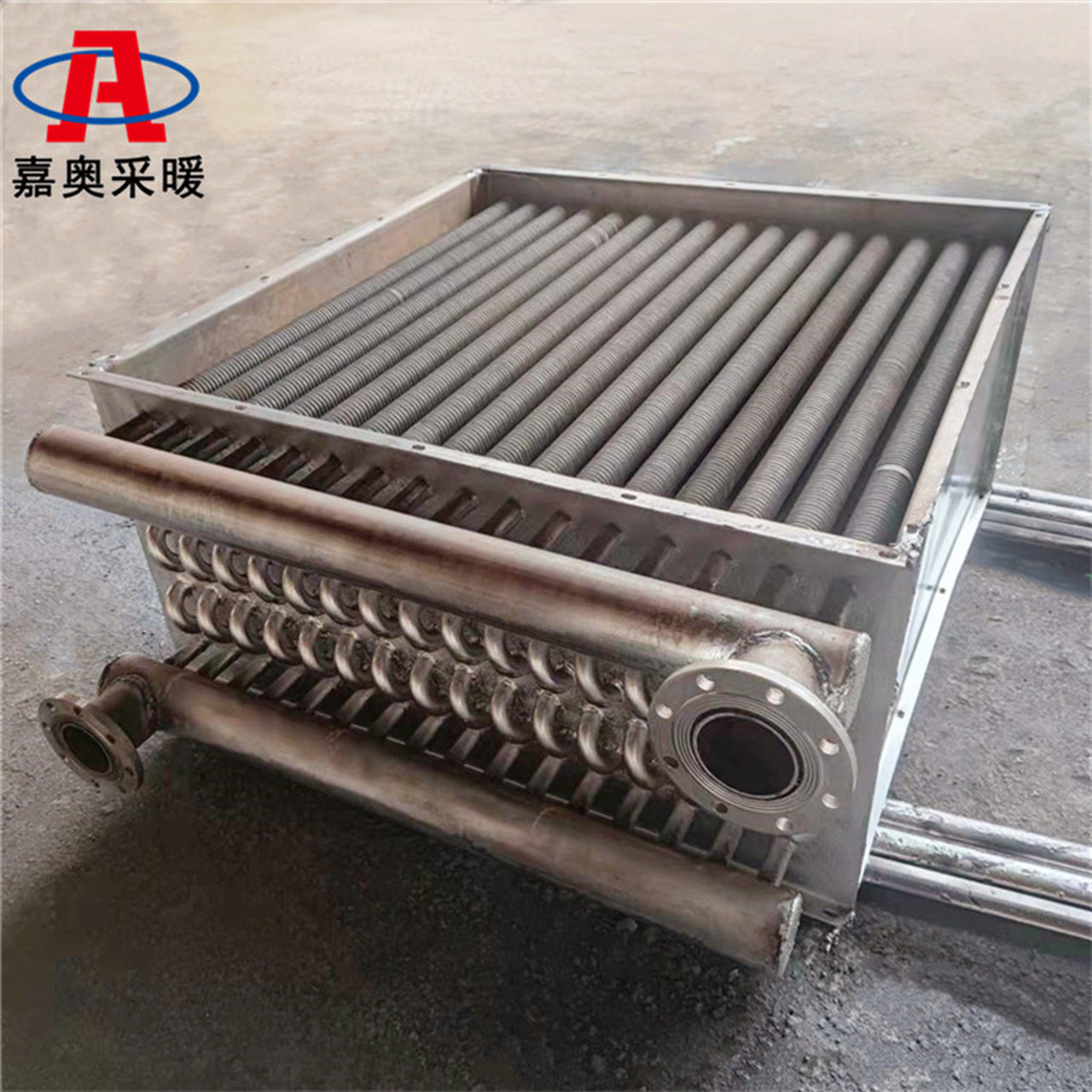 高频焊螺旋翅片管换热器 烘干用螺旋钢翅片式散热器,钢制弯管翘片管